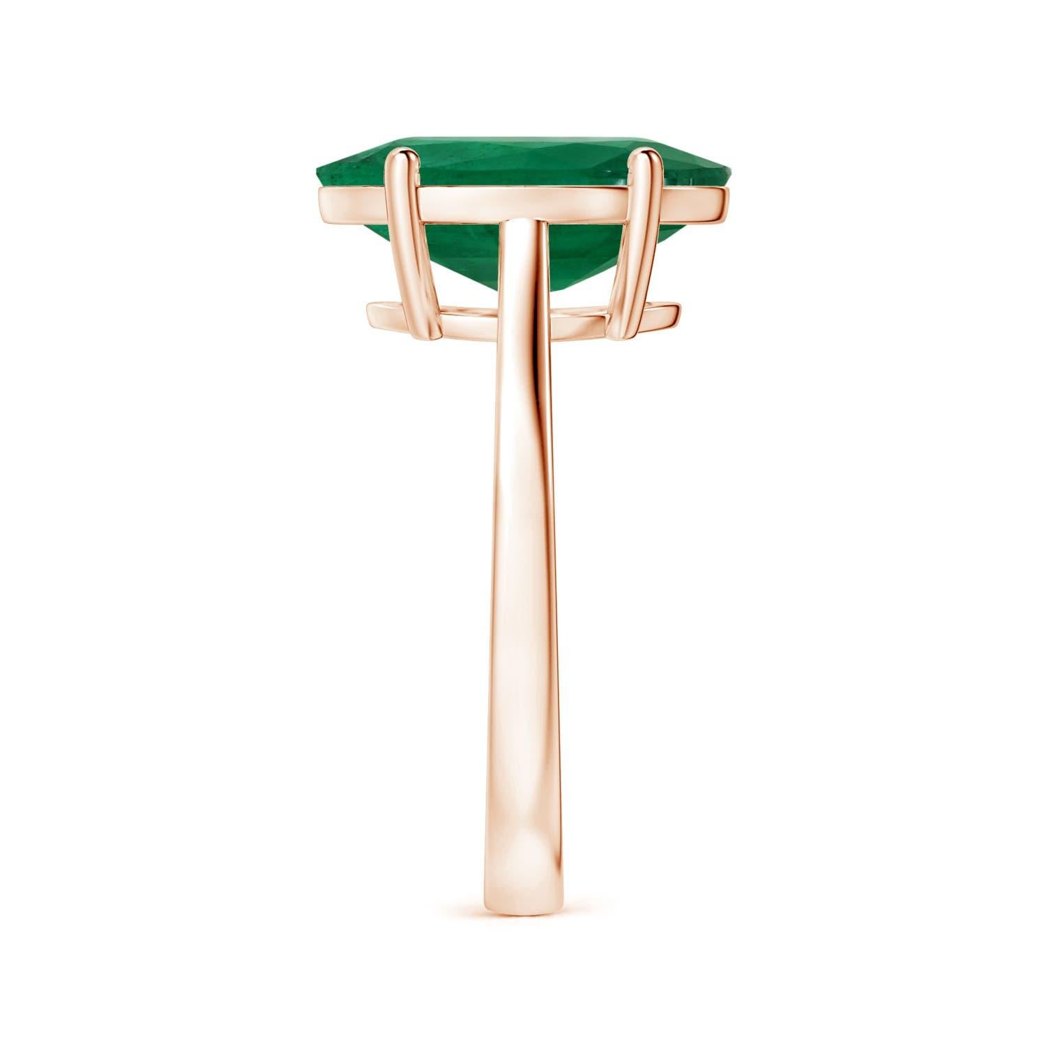 ANGARA GIA Certified Emerald Solitaire Ring in Rose Gold 4