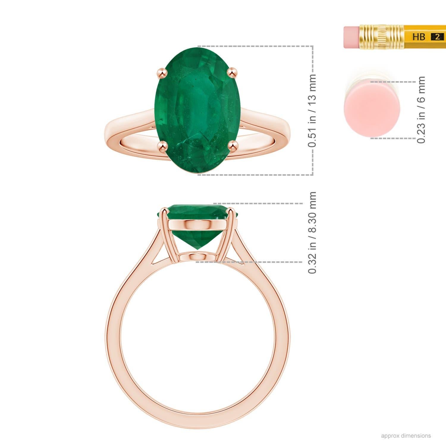 For Sale:  ANGARA GIA Certified Emerald Solitaire Ring in Rose Gold 5