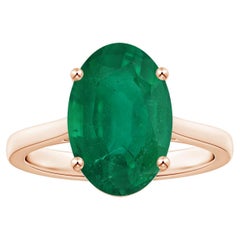 ANGARA GIA Certified Emerald Solitaire Ring in Rose Gold