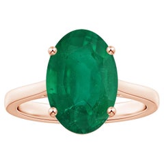 ANGARA Solitär-Ring aus Roségold mit GIA-zertifiziertem Smaragd