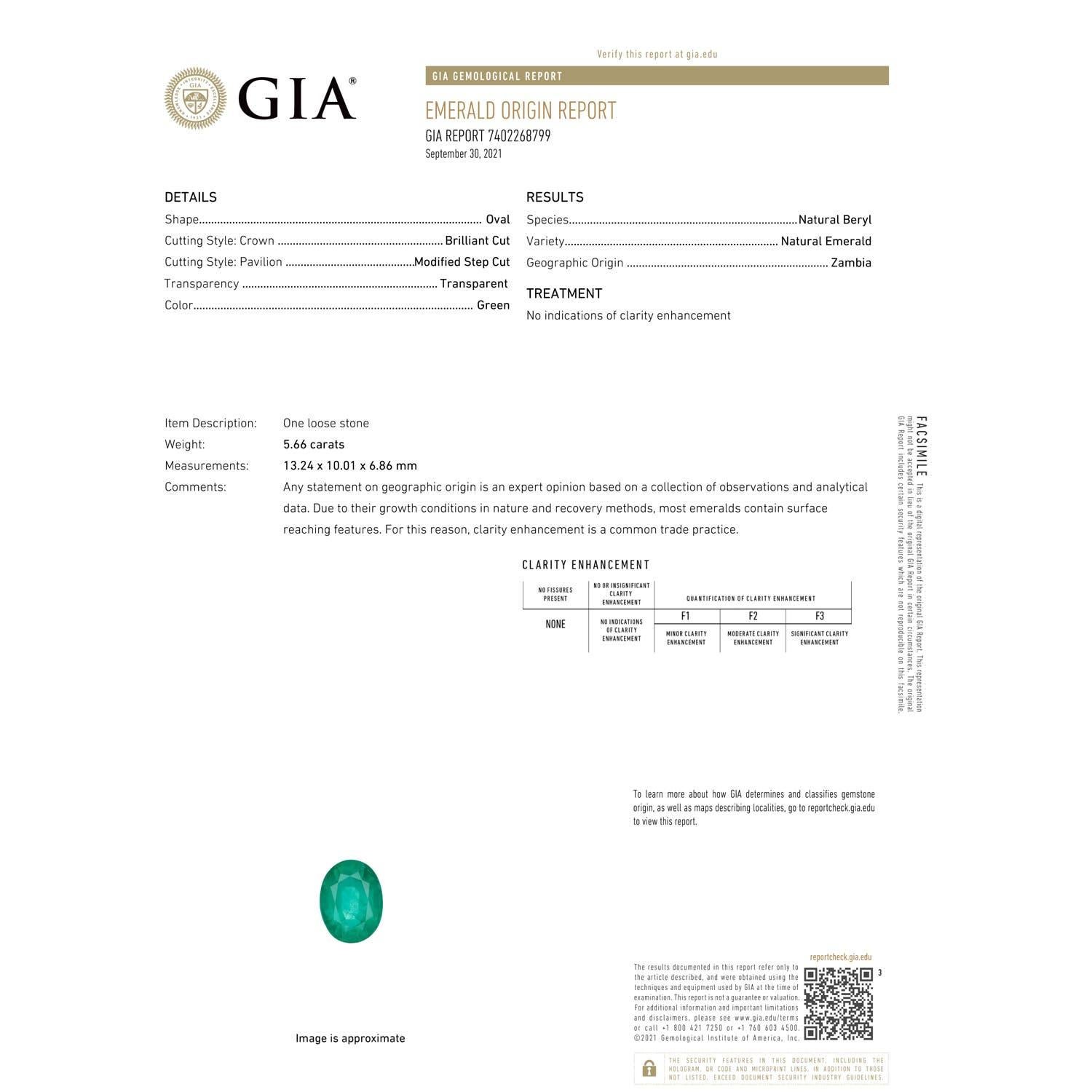 En vente :  ANGARA Bague solitaire en or blanc avec émeraude certifiée GIA 3