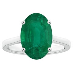 ANGARA Solitär-Ring aus Weißgold mit GIA-zertifiziertem Smaragd