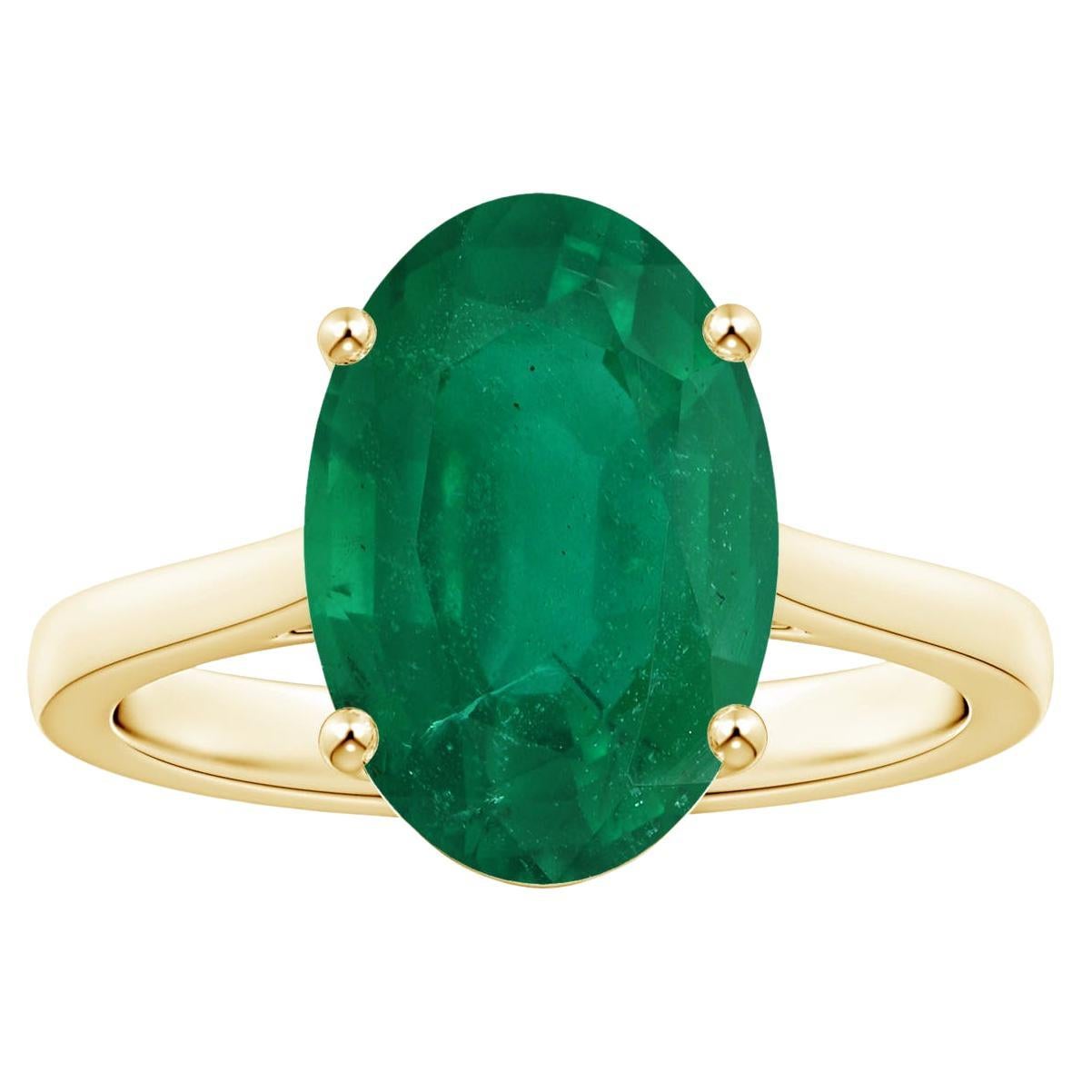 For Sale:  ANGARA GIA Certified Emerald Solitaire Ring in White Gold