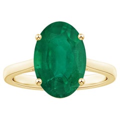 ANGARA GIA Certified Emerald Solitaire Ring in White Gold