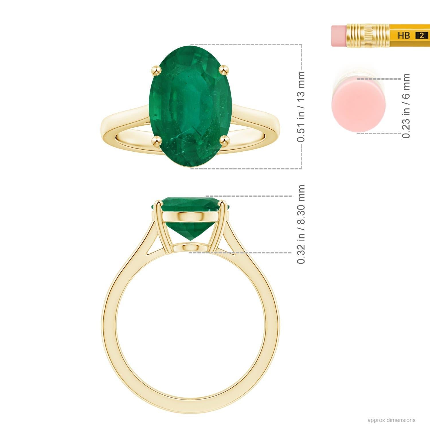 For Sale:  ANGARA GIA Certified Emerald Solitaire Ring in Yellow Gold 5