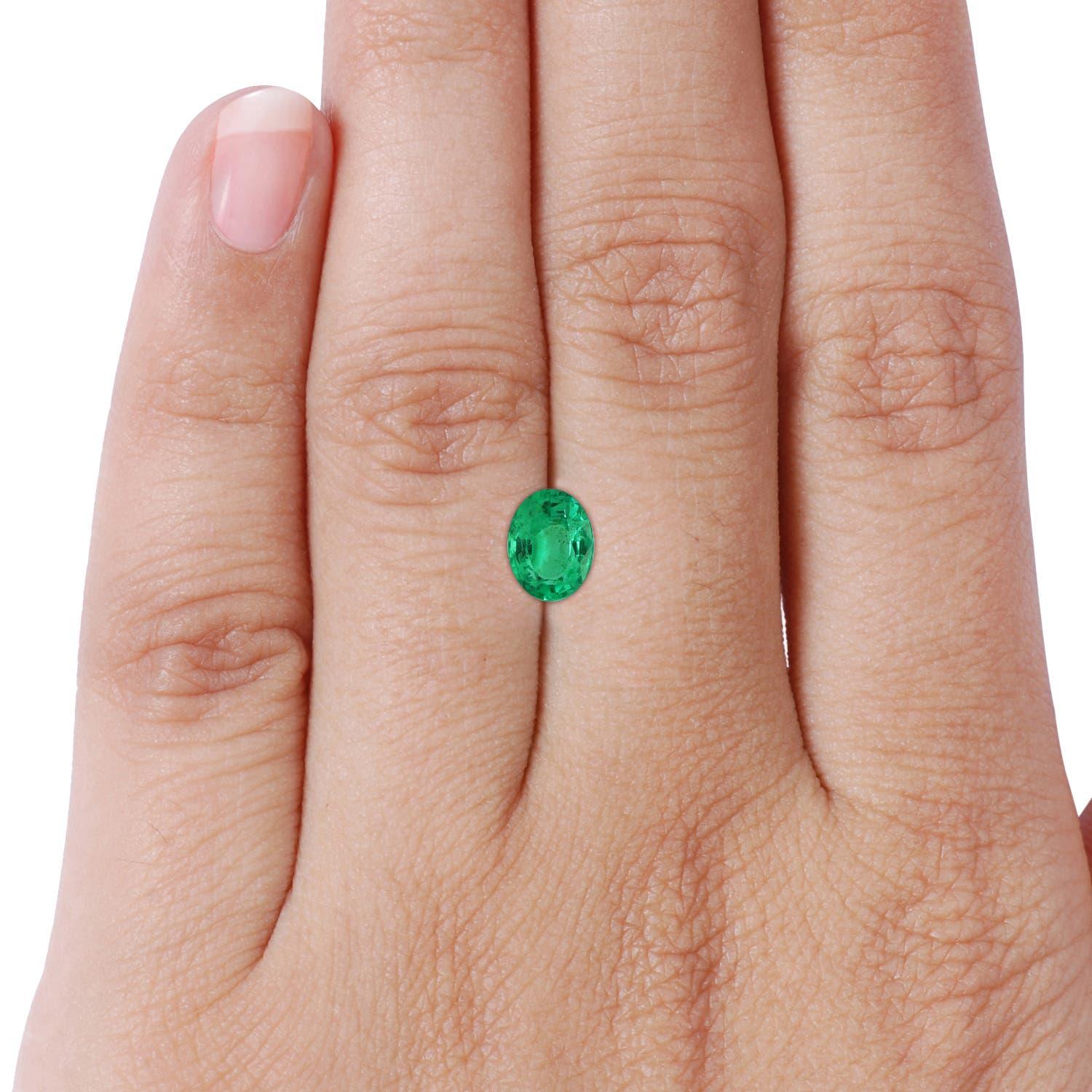 For Sale:  ANGARA GIA Certified Emerald Twisted Vine Ring in Platinum with Diamond Halo 7
