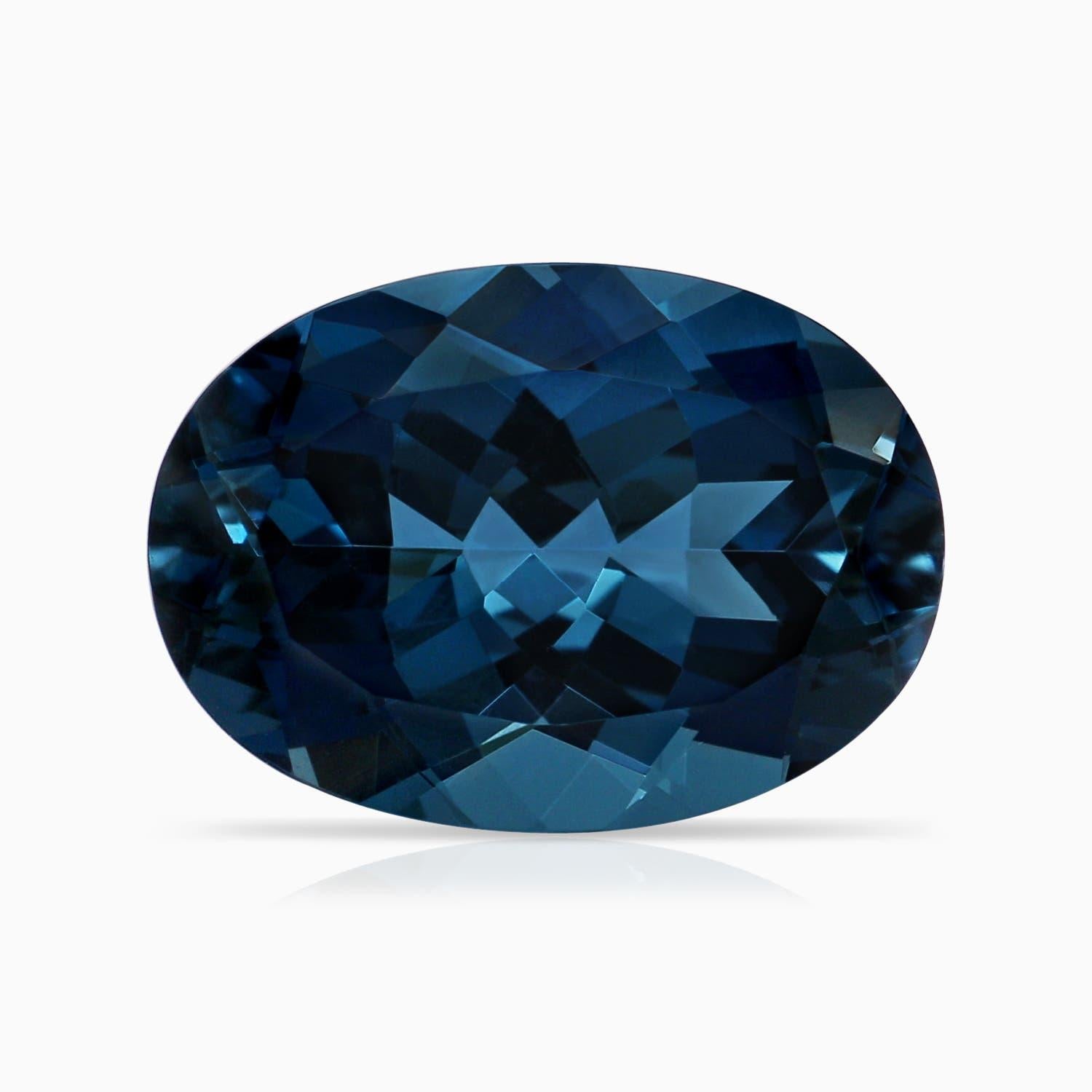 Angara GIA-zertifizierter Londoner Blauer Topas-Halo-Ring aus Gelbgold mit Milgrain () 7