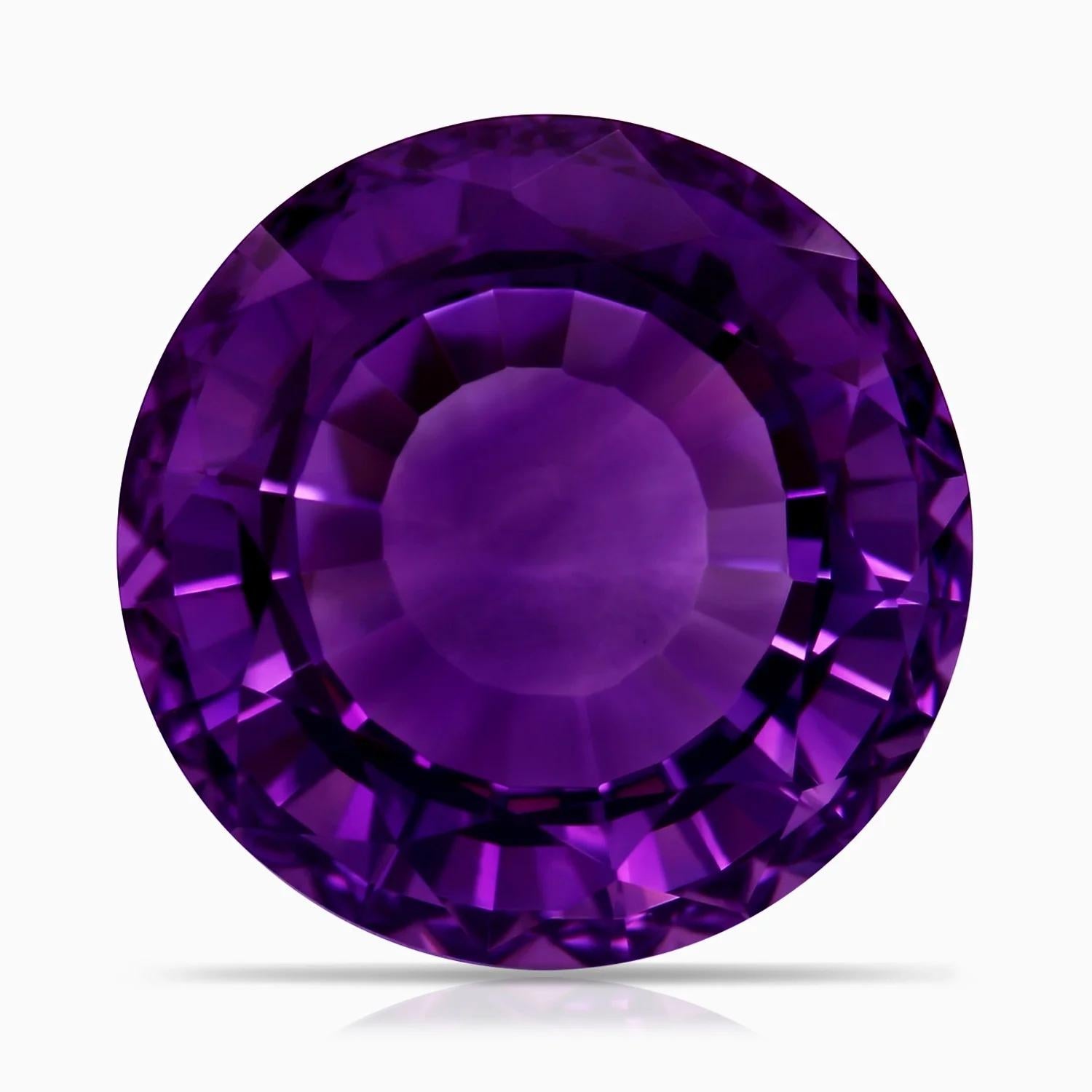 ANGARA GIA Certified Natural Amethyst Ring with Diamonds in 18K White Gold 5