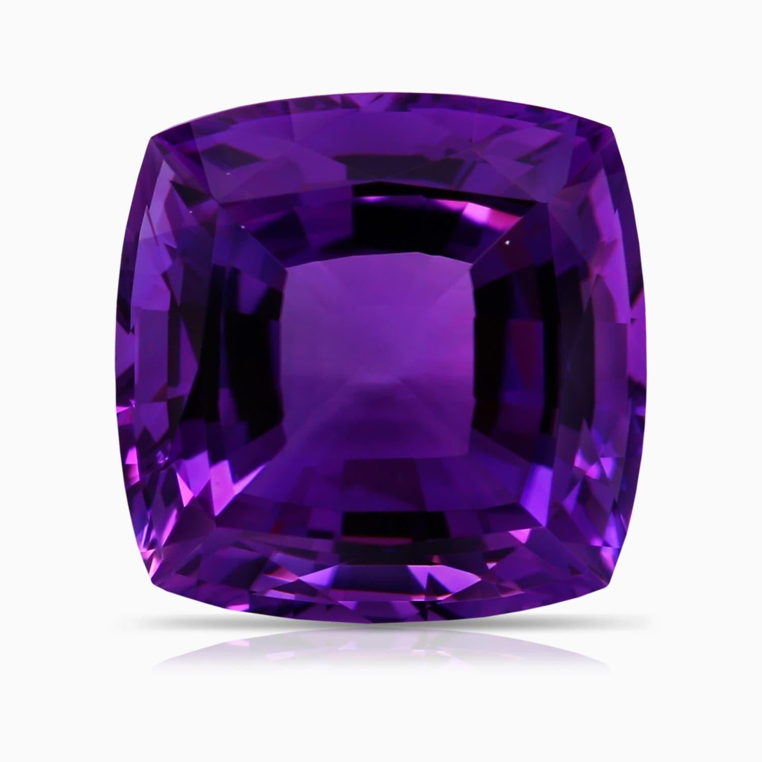 Angara GIA Certified Natural Amethyst Halo Ring in Rose Gold with Milgrain 6