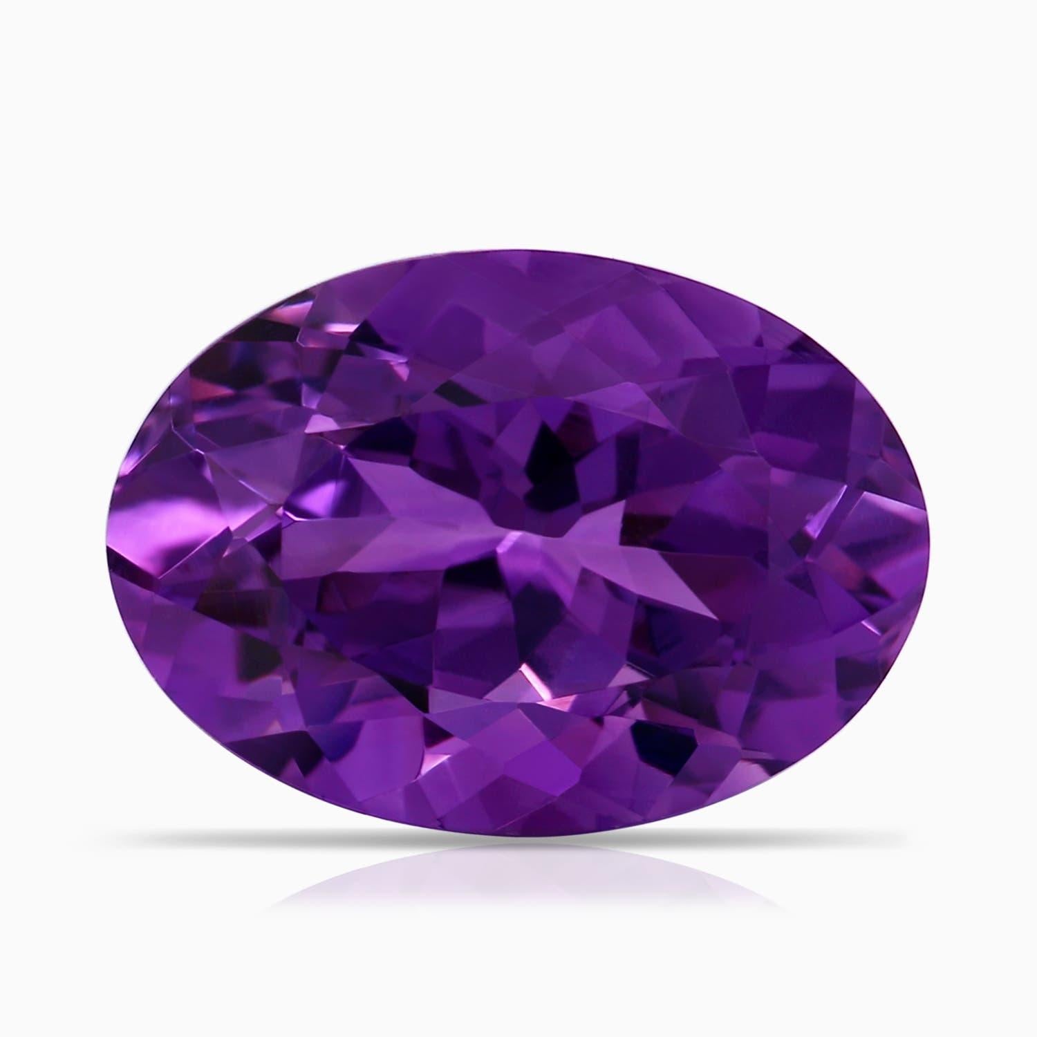 ANGARA GIA Certified Natural 5.25ct Amethyst Halo Ring with Diamond in Rose Gold 5