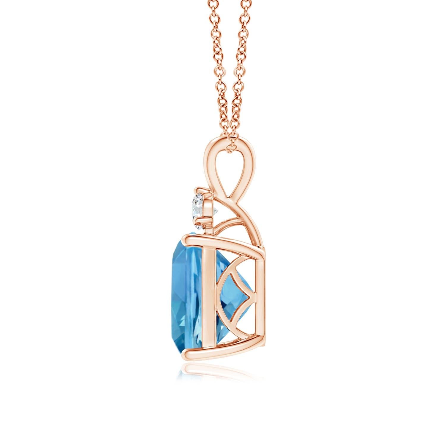 GIA Certified Aquamarine Pendant with Diamond
