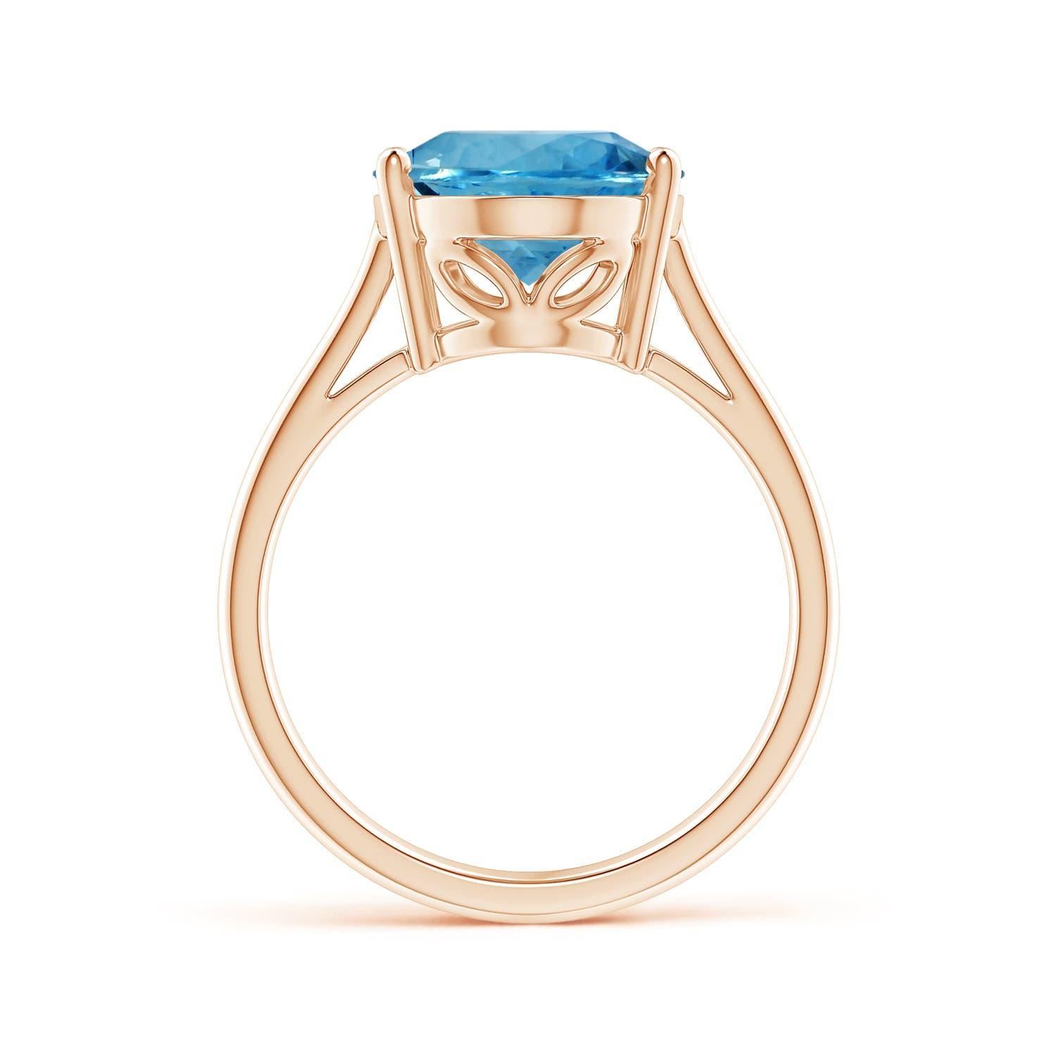 For Sale:  Angara GIA Certified Natural Aquamarine Cocktail Ring in Rose Gold 2