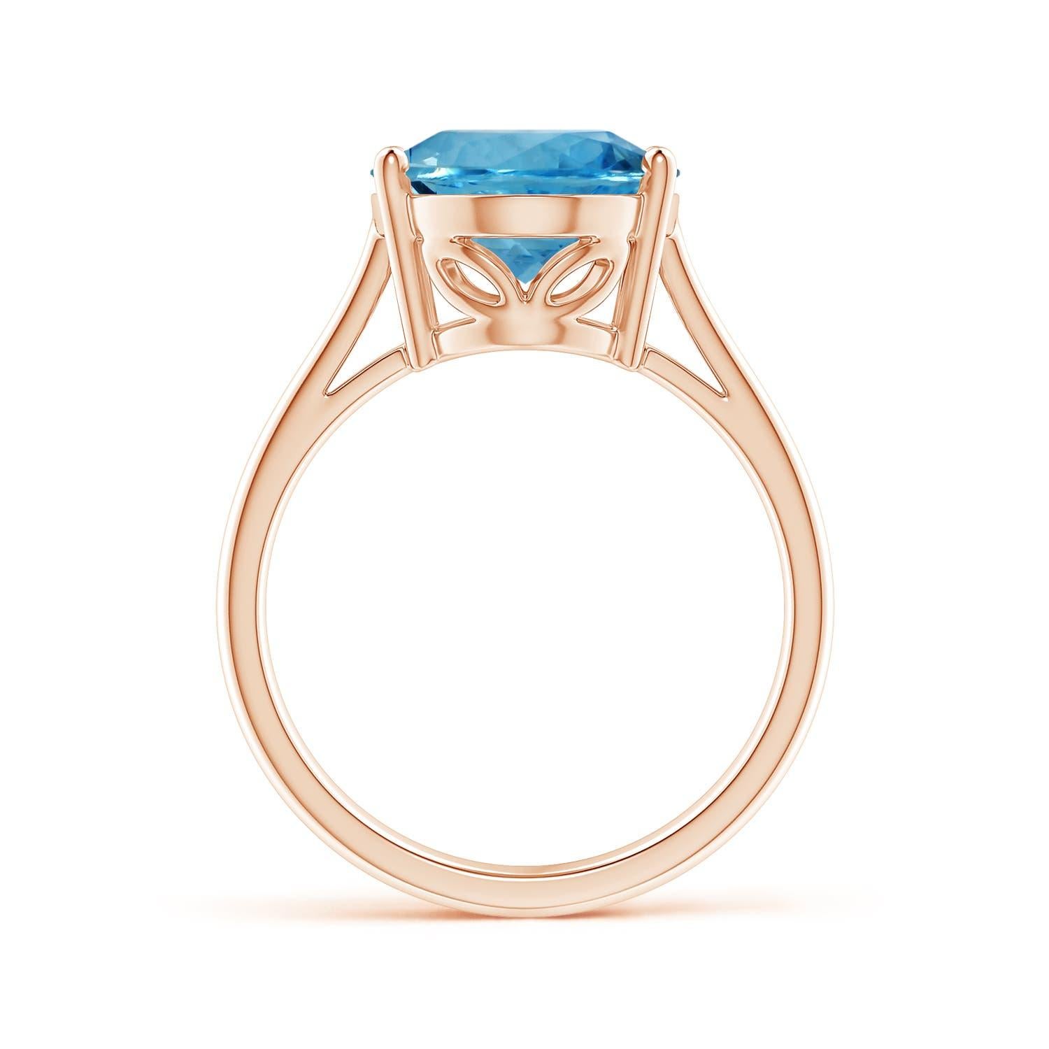 For Sale:  GIA Certified Natural Aquamarine Cocktail Ring in Rose Gold 2