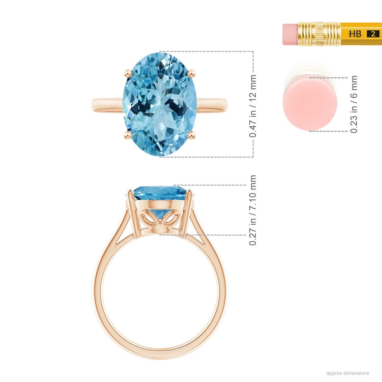 For Sale:  Angara GIA Certified Natural Aquamarine Cocktail Ring in Rose Gold 5