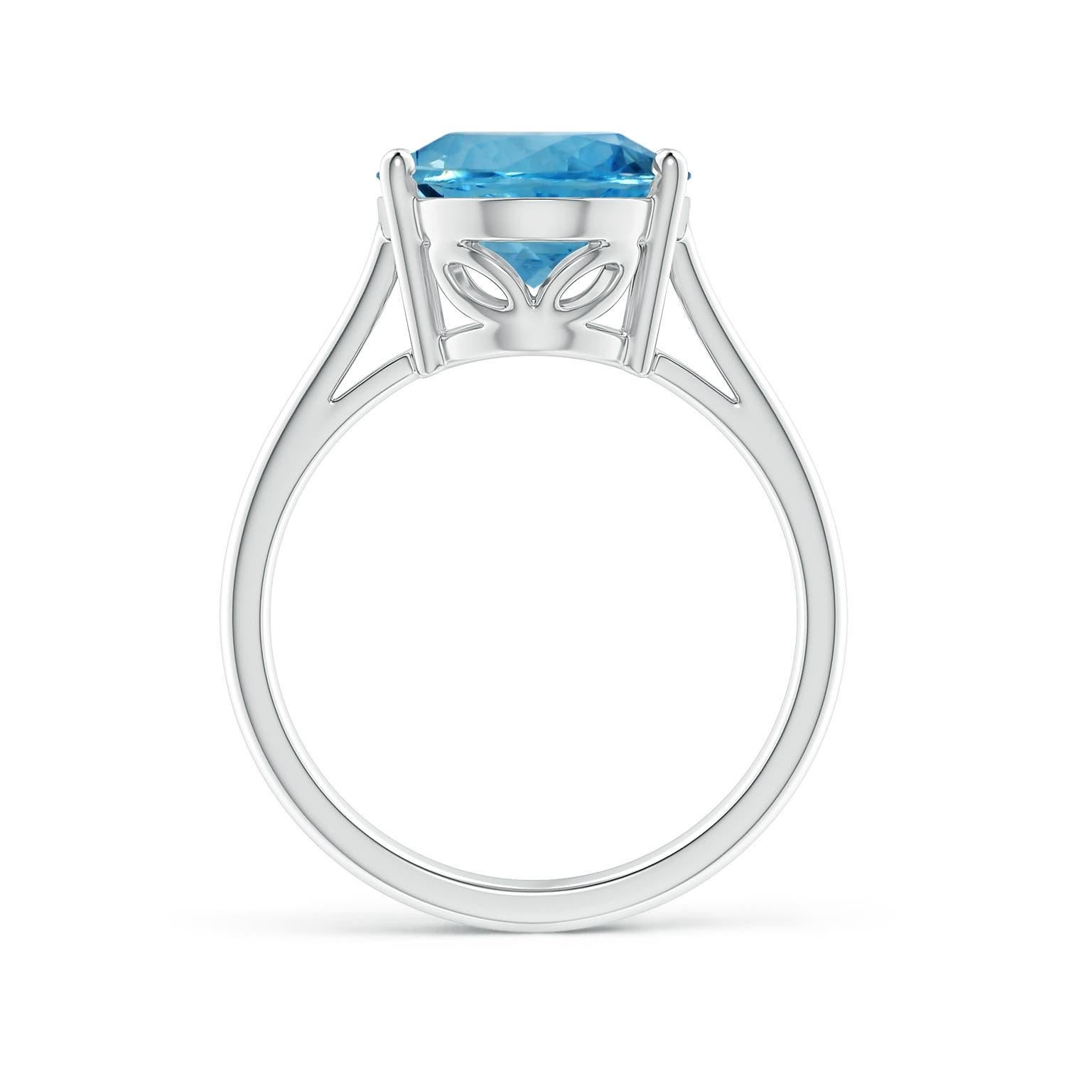 For Sale:  ANGARA GIA Certified Natural Aquamarine Cocktail Ring in White Gold 2