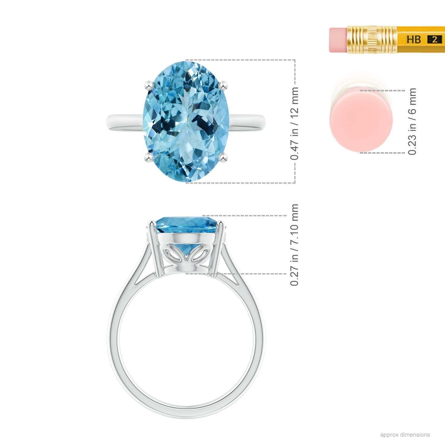 For Sale:  GIA Certified Natural Aquamarine Cocktail Ring in White Gold 5