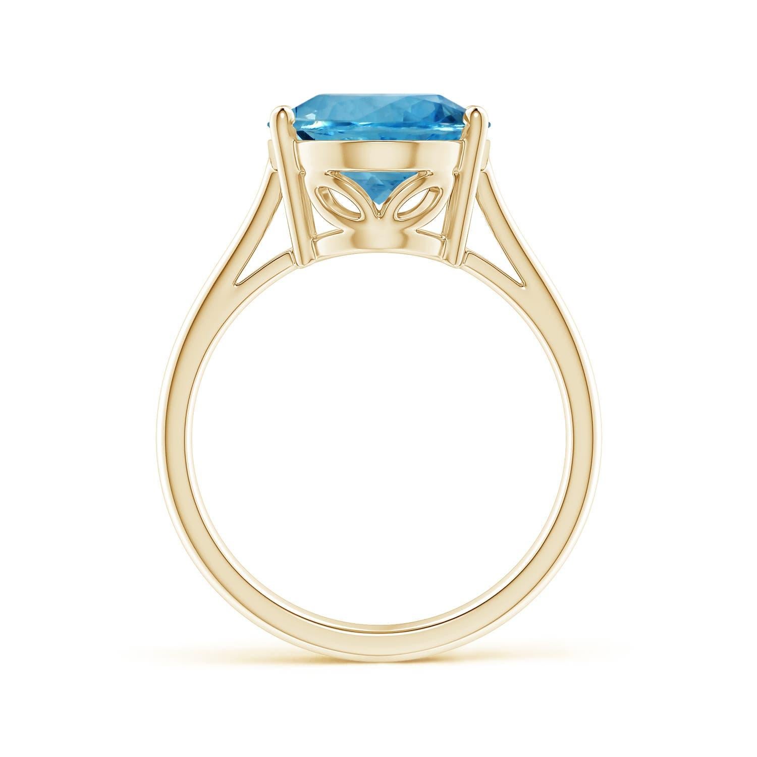 For Sale:  GIA Certified Natural Aquamarine Cocktail Ring in Yellow Gold 2