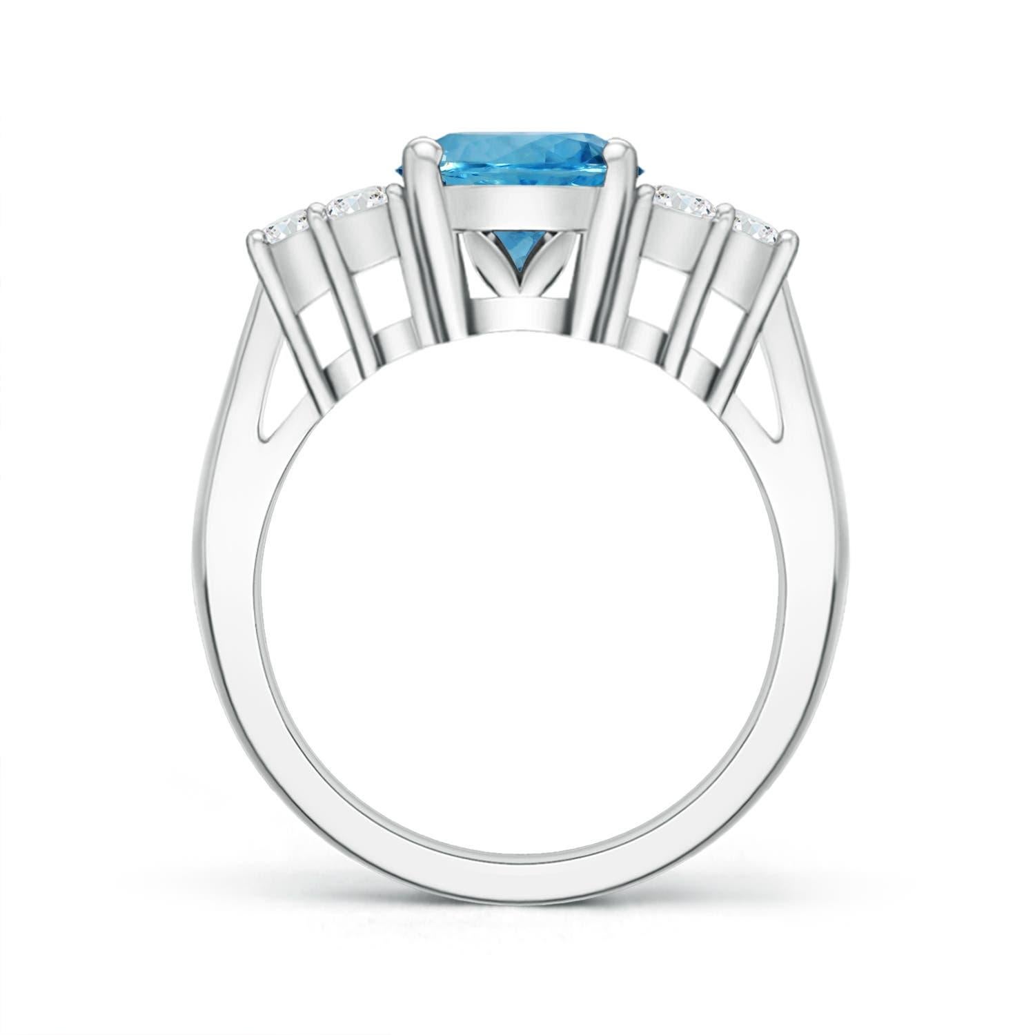 For Sale:  Angara GIA Certified Natural Aquamarine & Diamond Ring in White Gold 2
