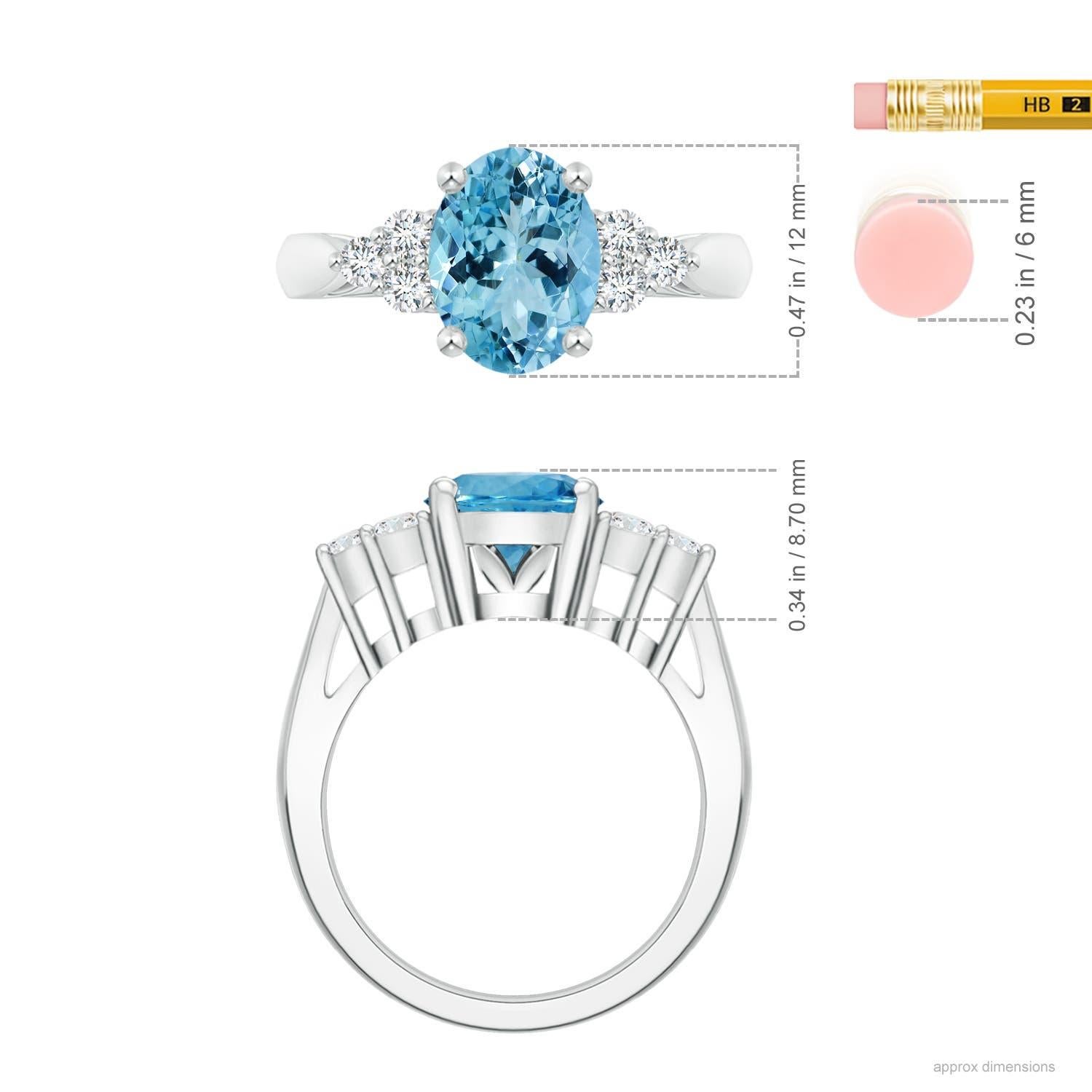 For Sale:  Angara GIA Certified Natural Aquamarine & Diamond Ring in White Gold 4