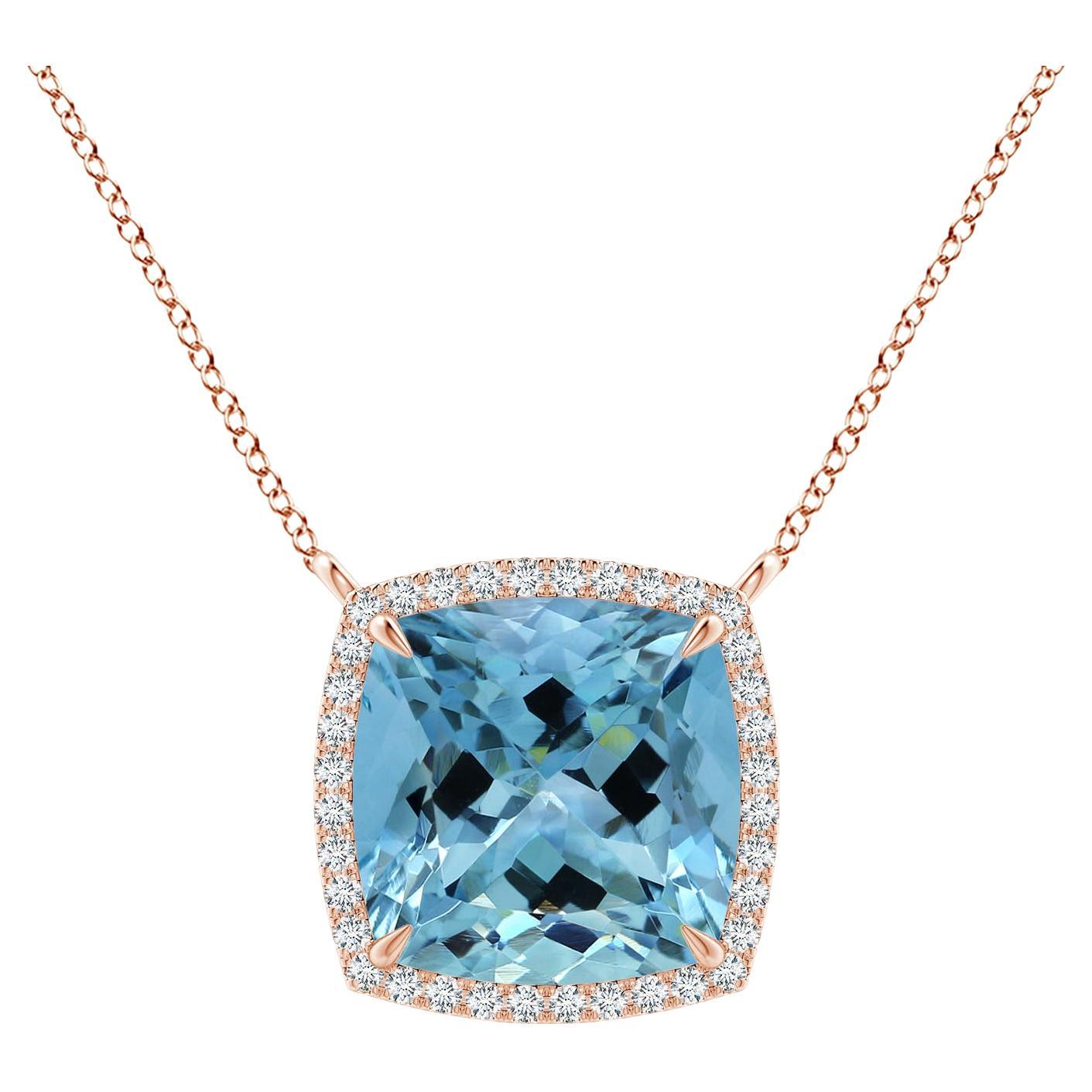 Rose gold aquamarine necklace Clearance