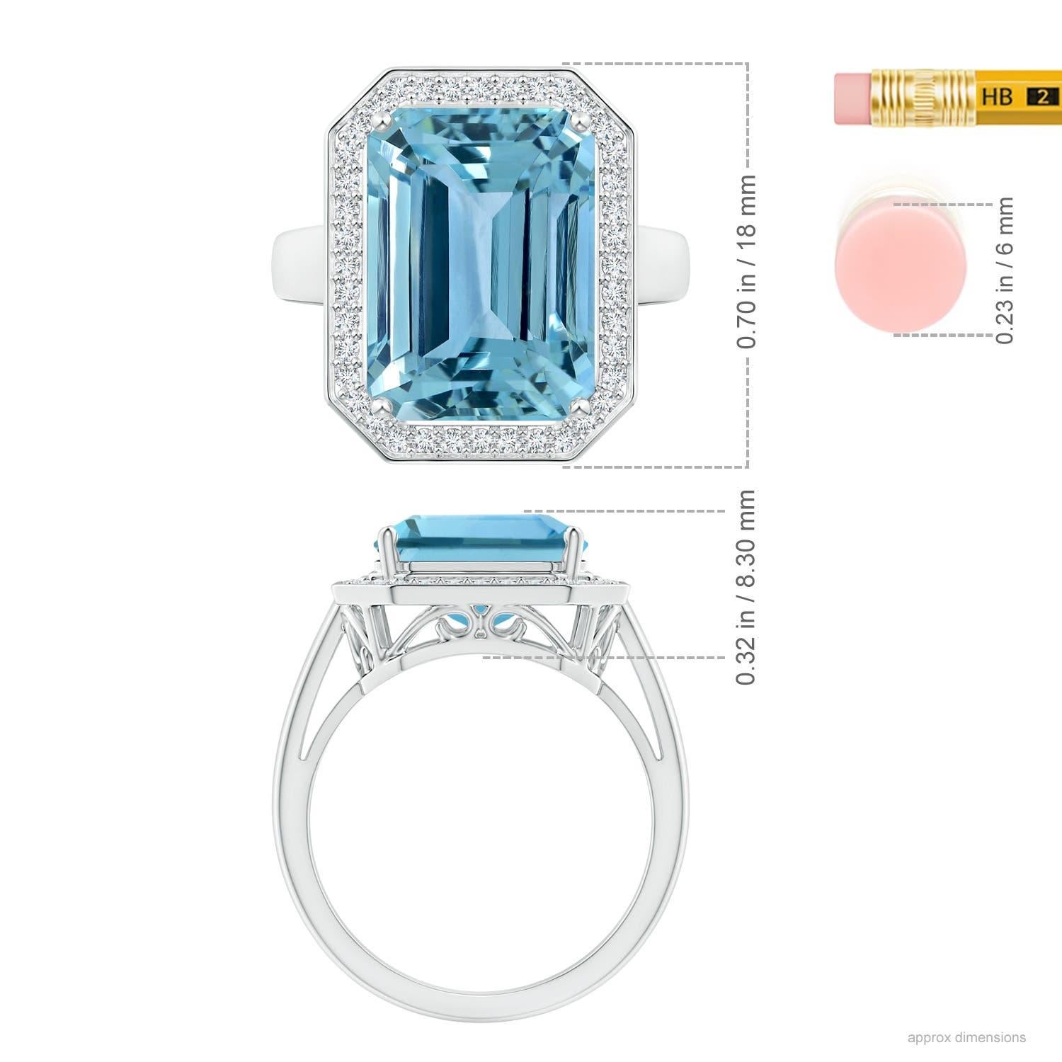 For Sale:  GIA Certified Natural Aquamarine Ring in White Gold with Diamonds 3