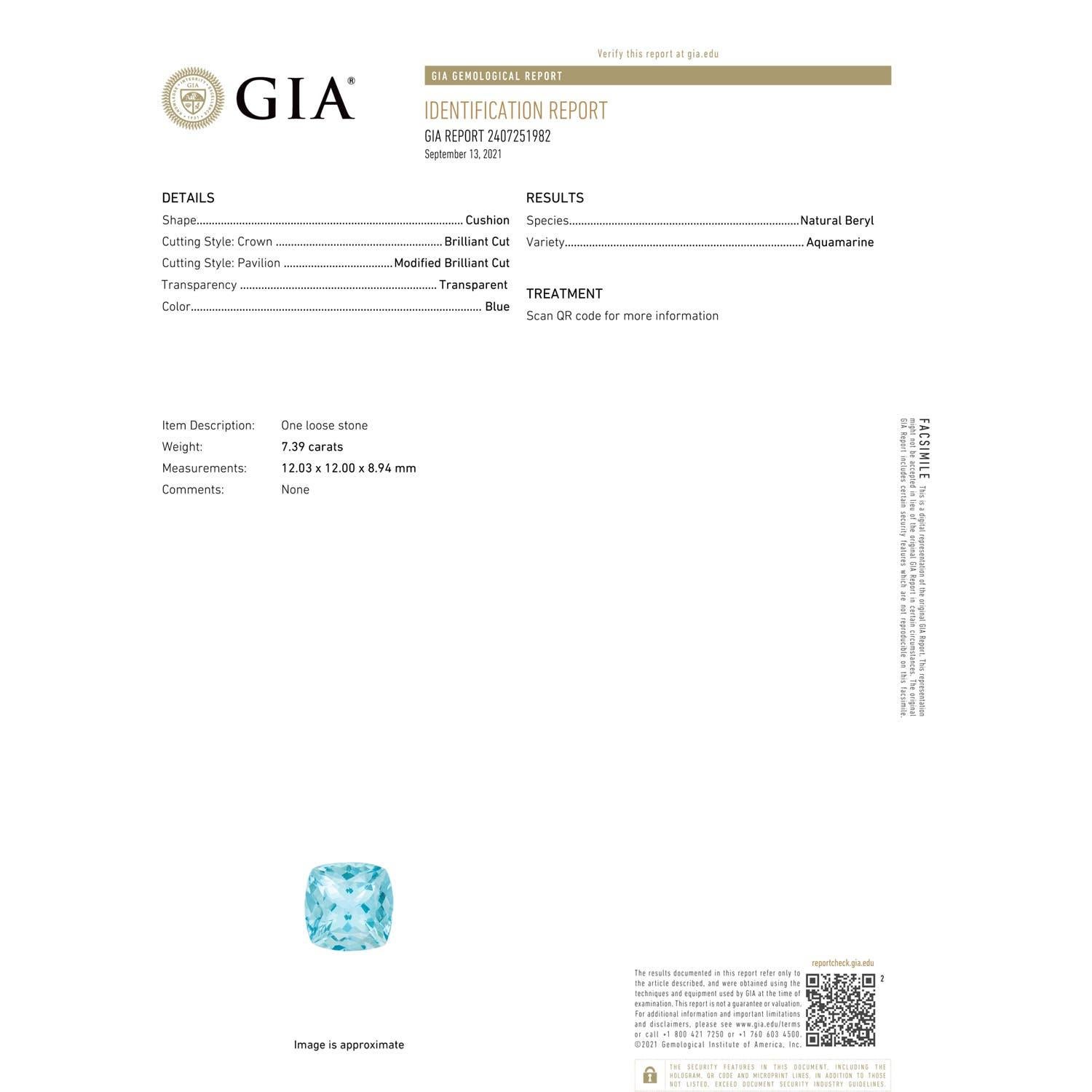 Im Angebot: ANGARA GIA zertifizierter natürlicher Aquamarinring aus Weißgold mit Diamanten () 6