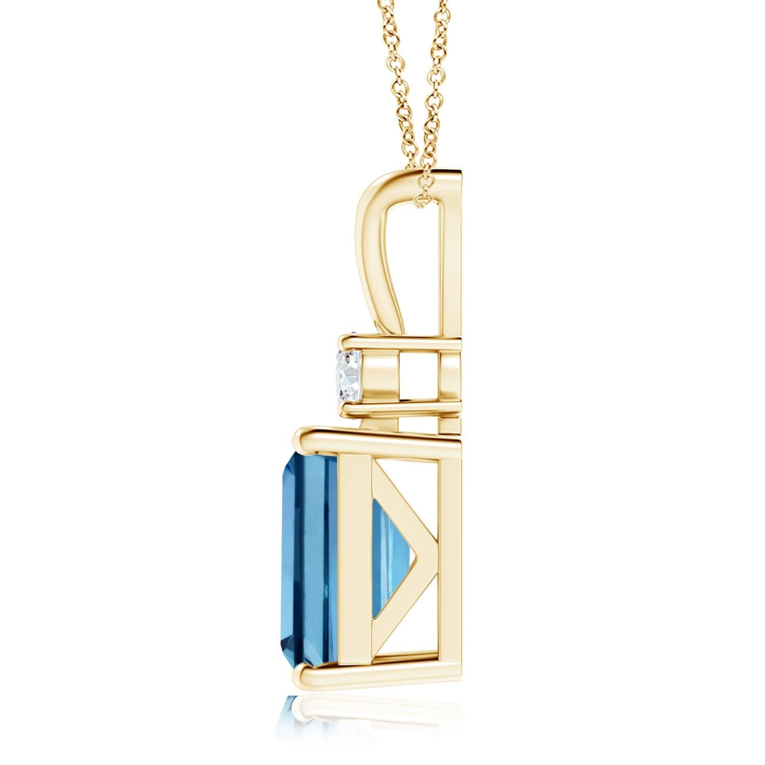 Emerald-Cut GIA Certified Aquamarine Solitaire Pendant
