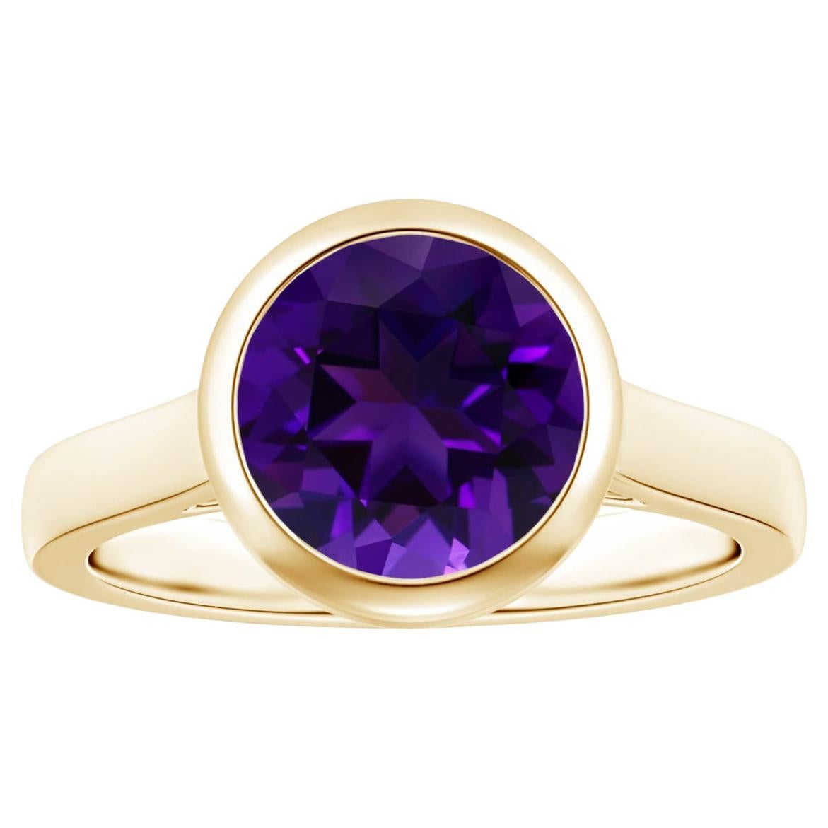Customizable Angara GIA Certified Natural Solitaire Cushion Amethyst