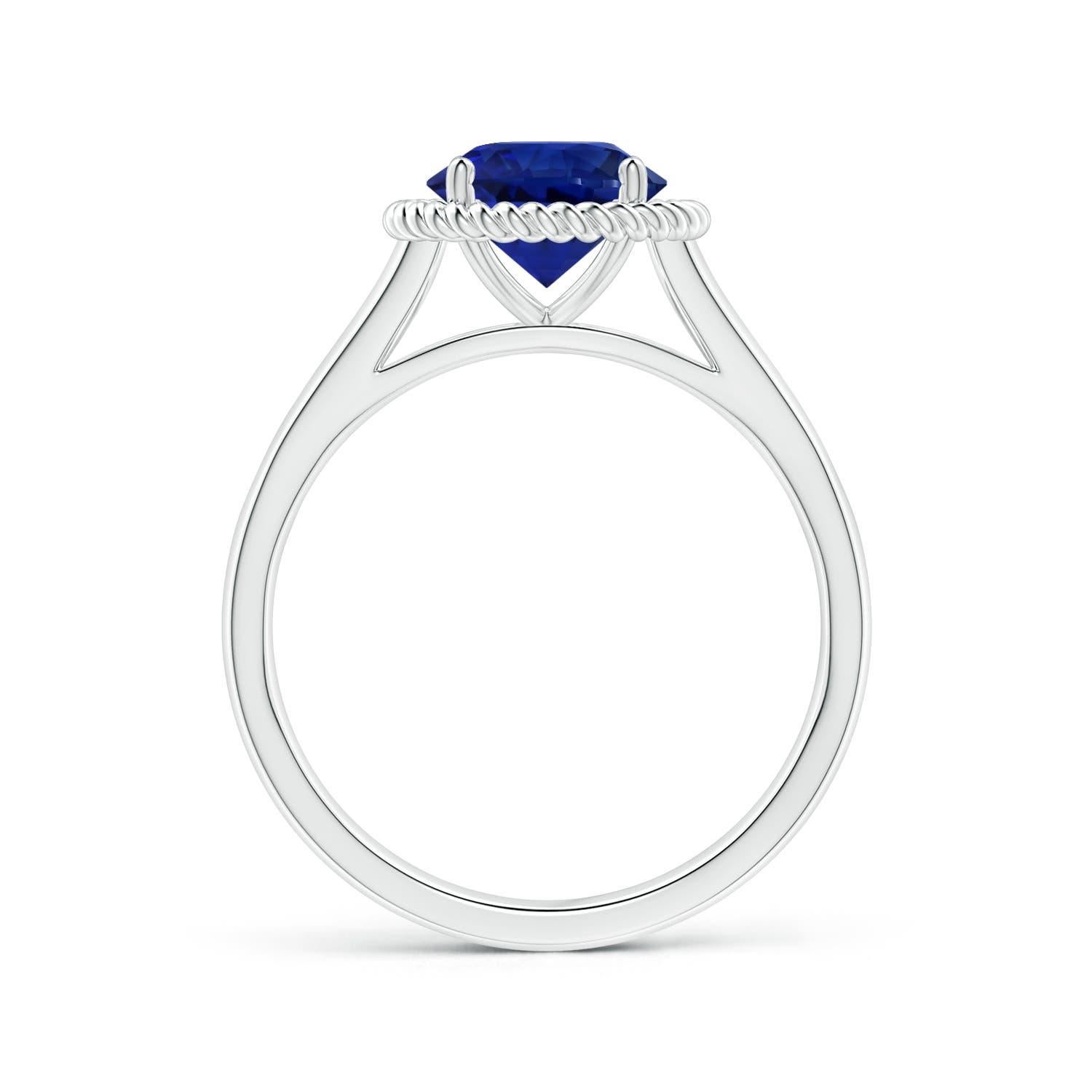 For Sale:  ANGARA GIA Certified Natural Blue Sapphire Halo Ring in Platinum 2
