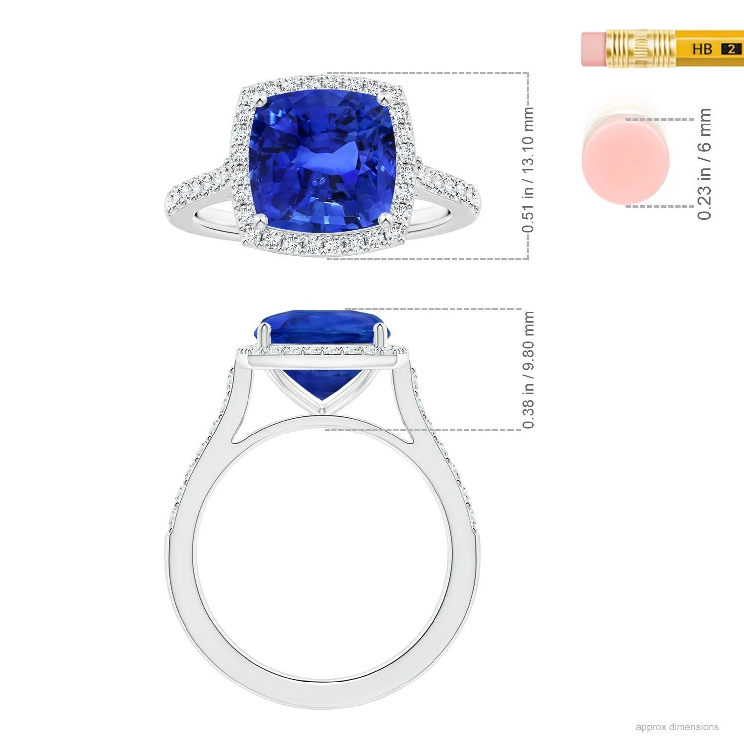 For Sale:  ANGARA GIA Certified Natural Blue Sapphire Halo Ring in Platinum with Diamonds 5