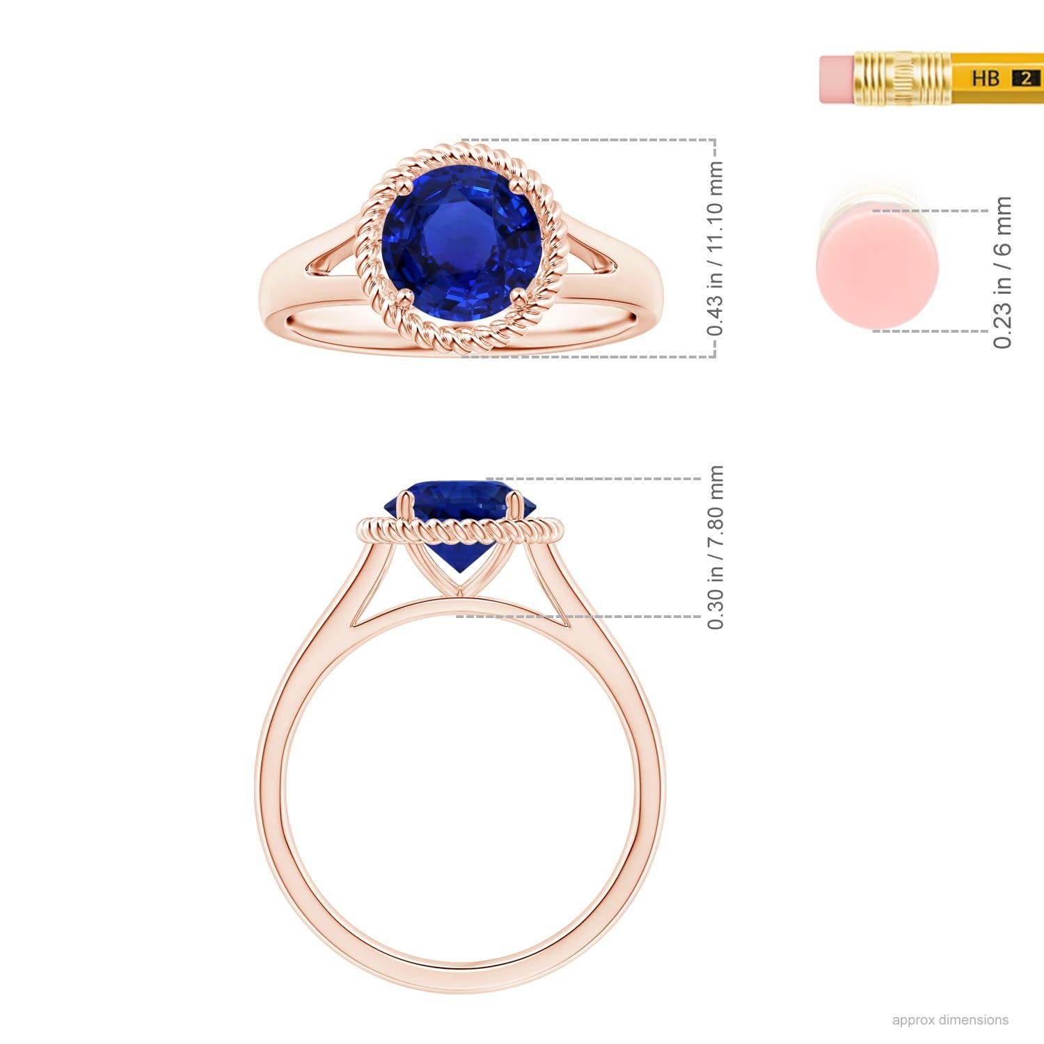 ANGARA GIA Certified Natural Blue Sapphire Halo Ring in Rose Gold 5