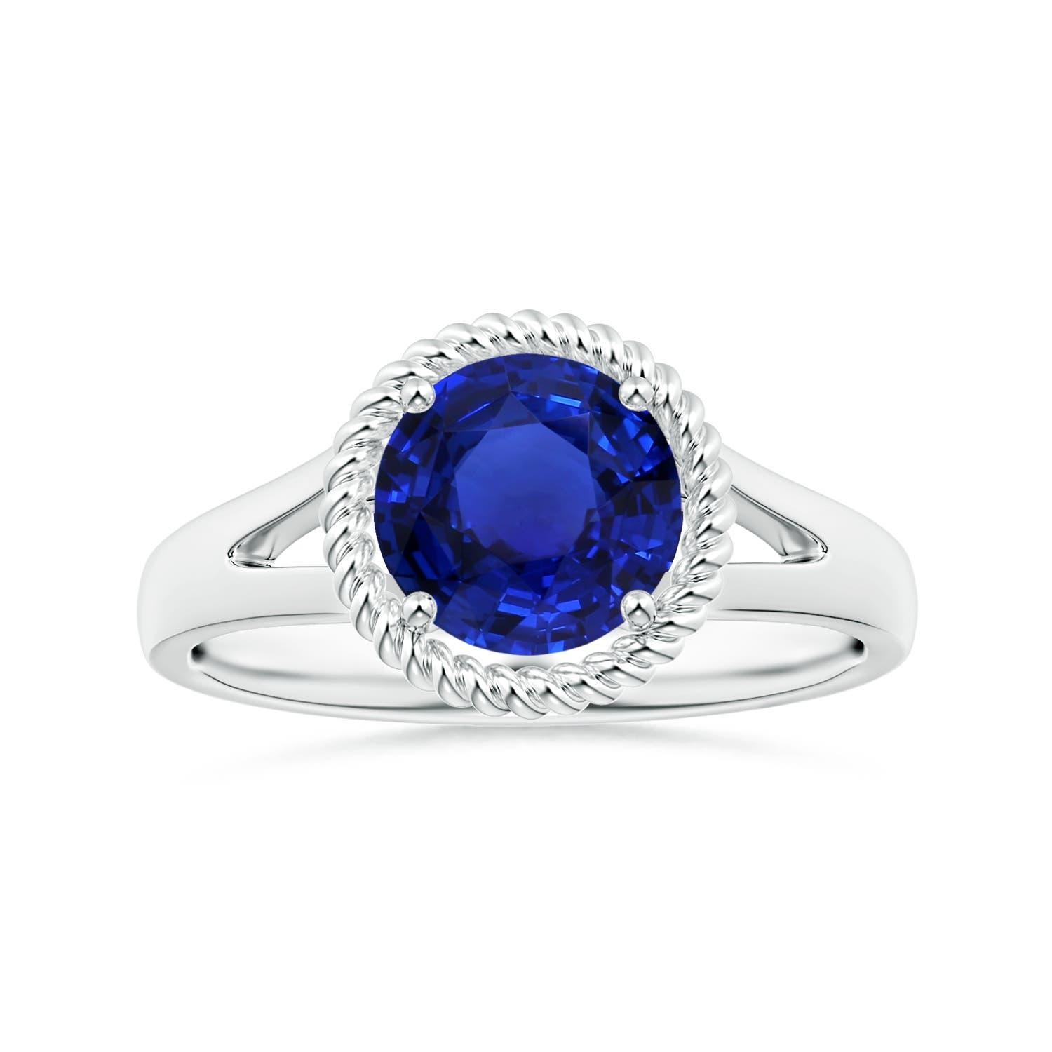 For Sale:  ANGARA GIA Certified Natural Blue Sapphire Halo Ring in White Gold