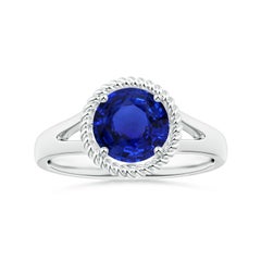 ANGARA GIA zertifizierter natürlicher blauer Saphir-Halo-Ring aus Weißgold