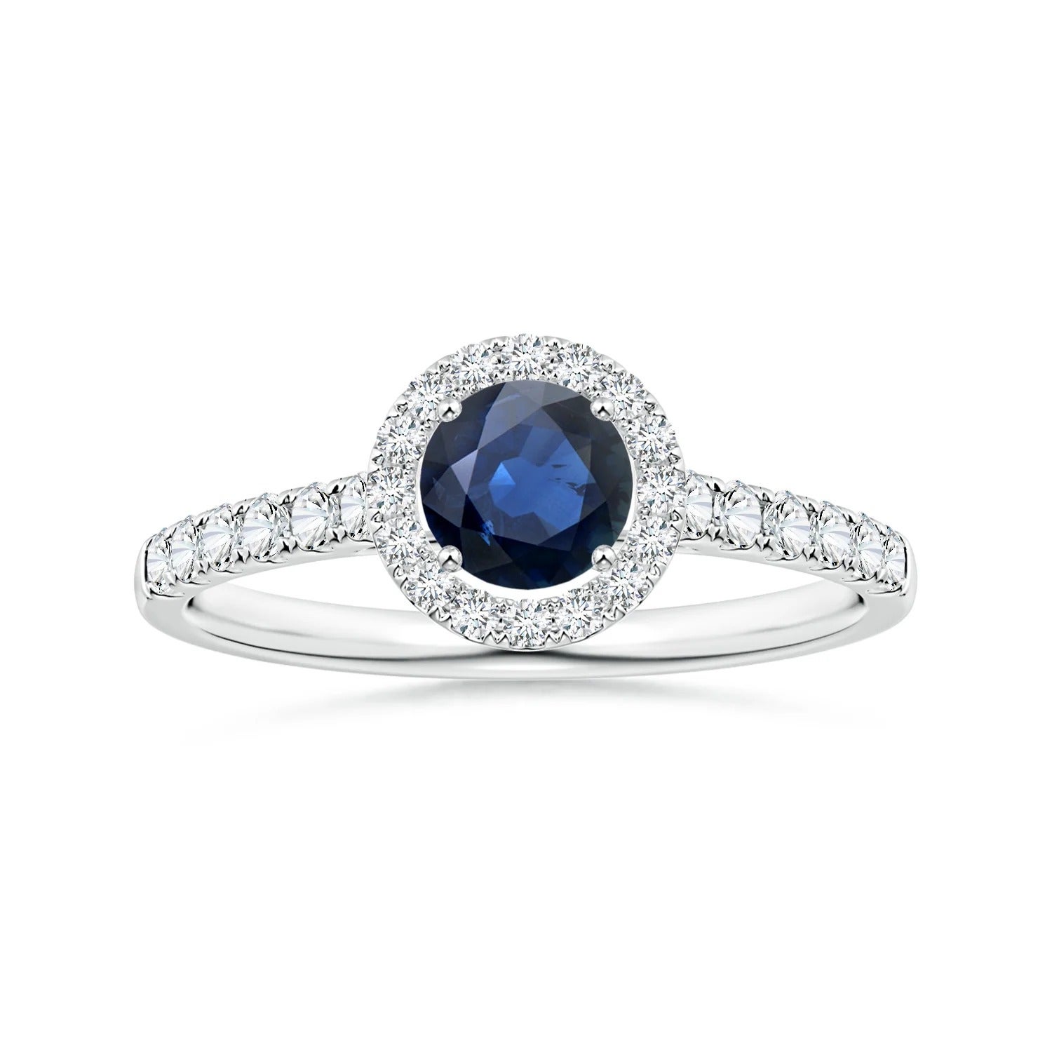 Customizable GIA Certified Natural Blue Sapphire Ring in White Gold