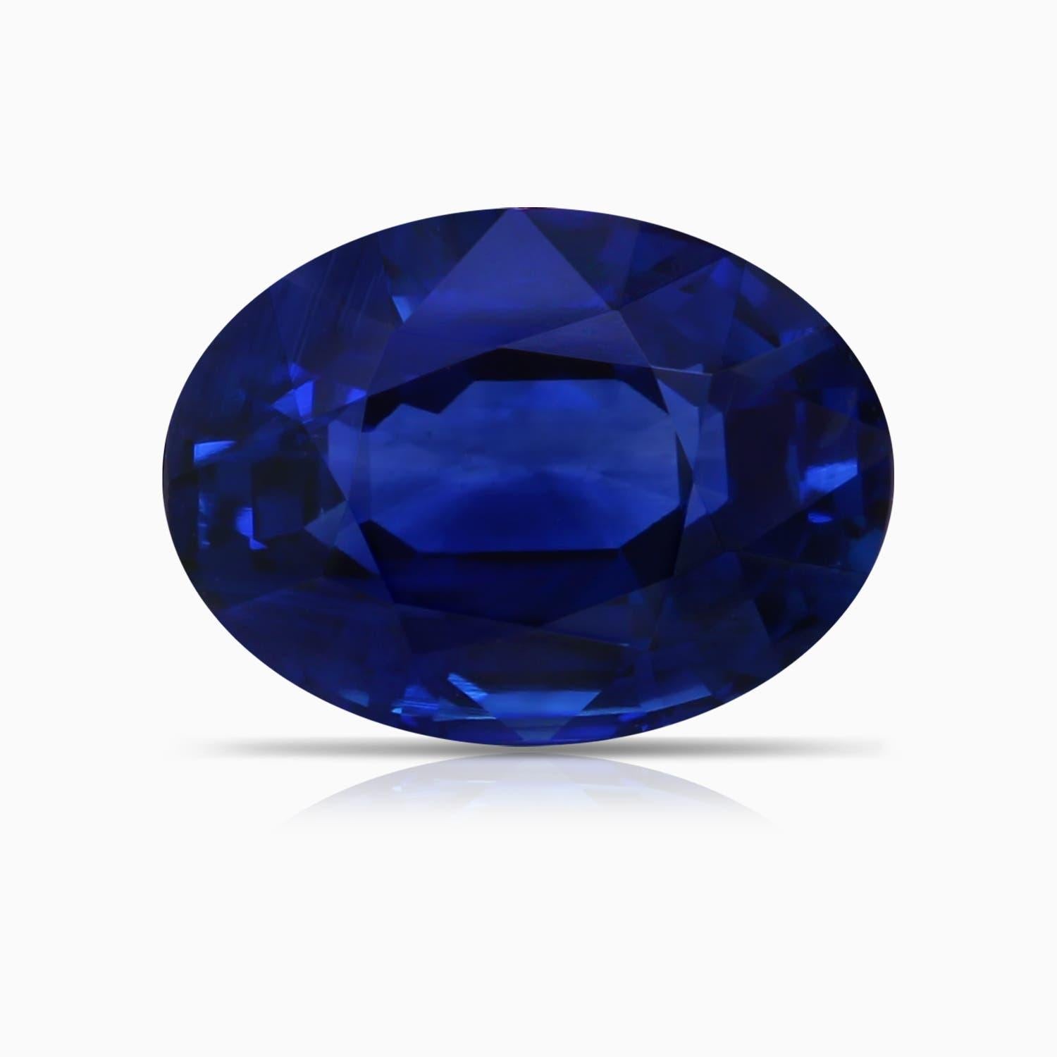 ANGARA GIA Certified Natural Blue Sapphire Halo Split Shank Ring in White Gold 6