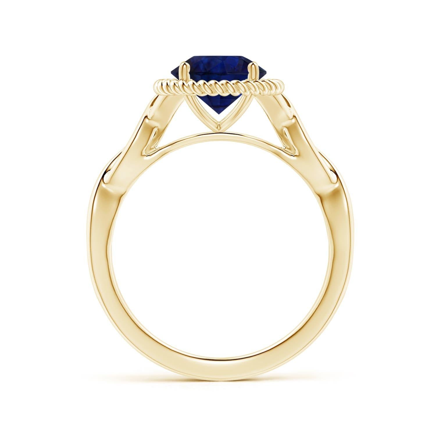 GIA-zertifizierter natürlicher blauer Saphir Halo gedrehter Schaftring aus Roségold () 2