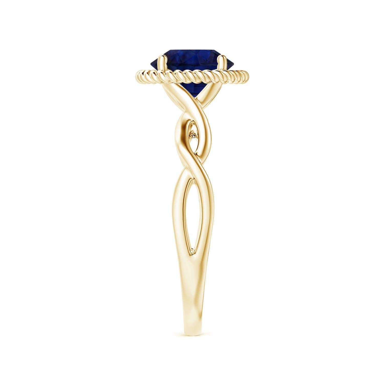 GIA-zertifizierter natürlicher blauer Saphir Halo gedrehter Schaftring aus Roségold () 4