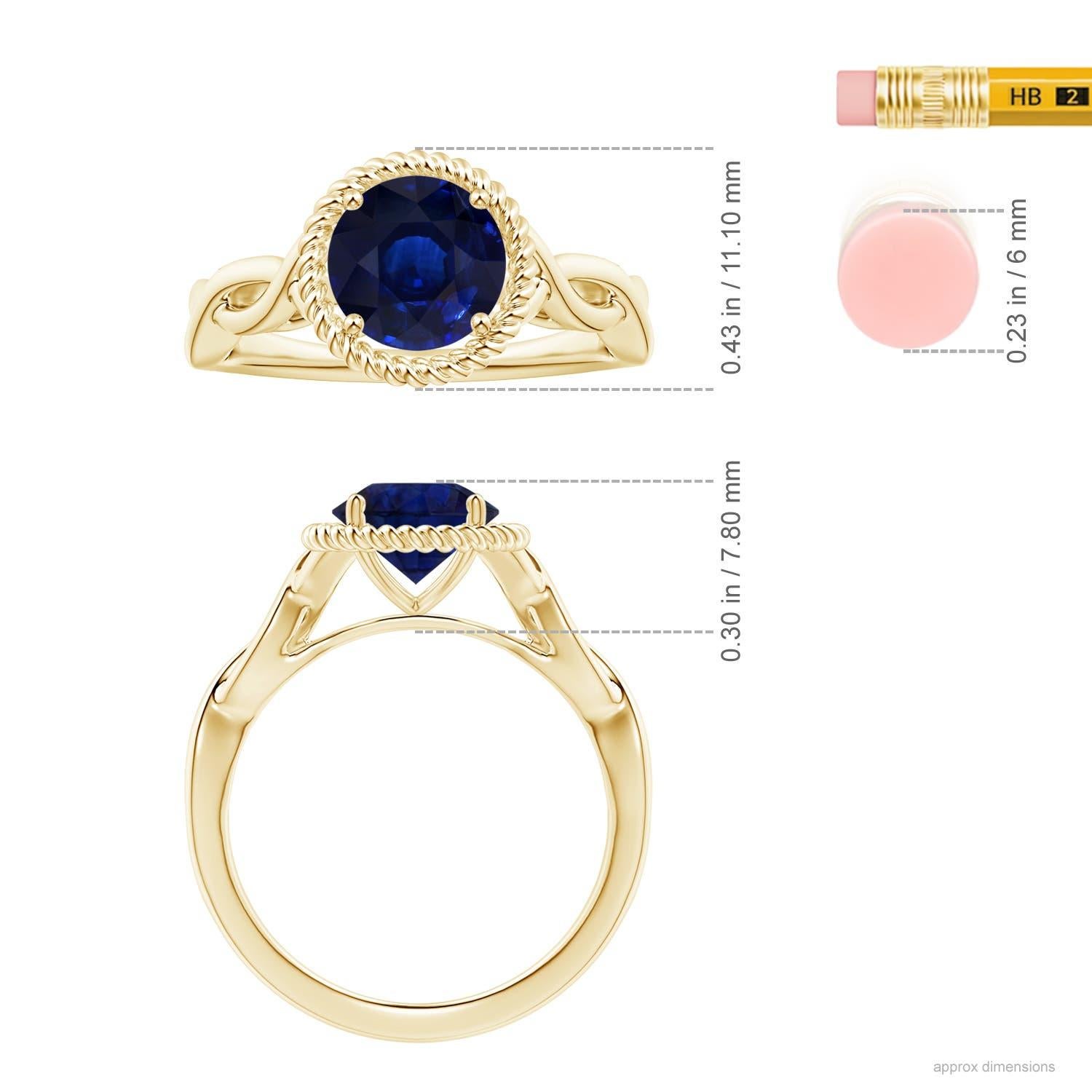 GIA-zertifizierter natürlicher blauer Saphir Halo gedrehter Schaftring aus Roségold () 5