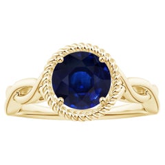 GIA-zertifizierter natürlicher blauer Saphir Halo gedrehter Schaftring aus Roségold
