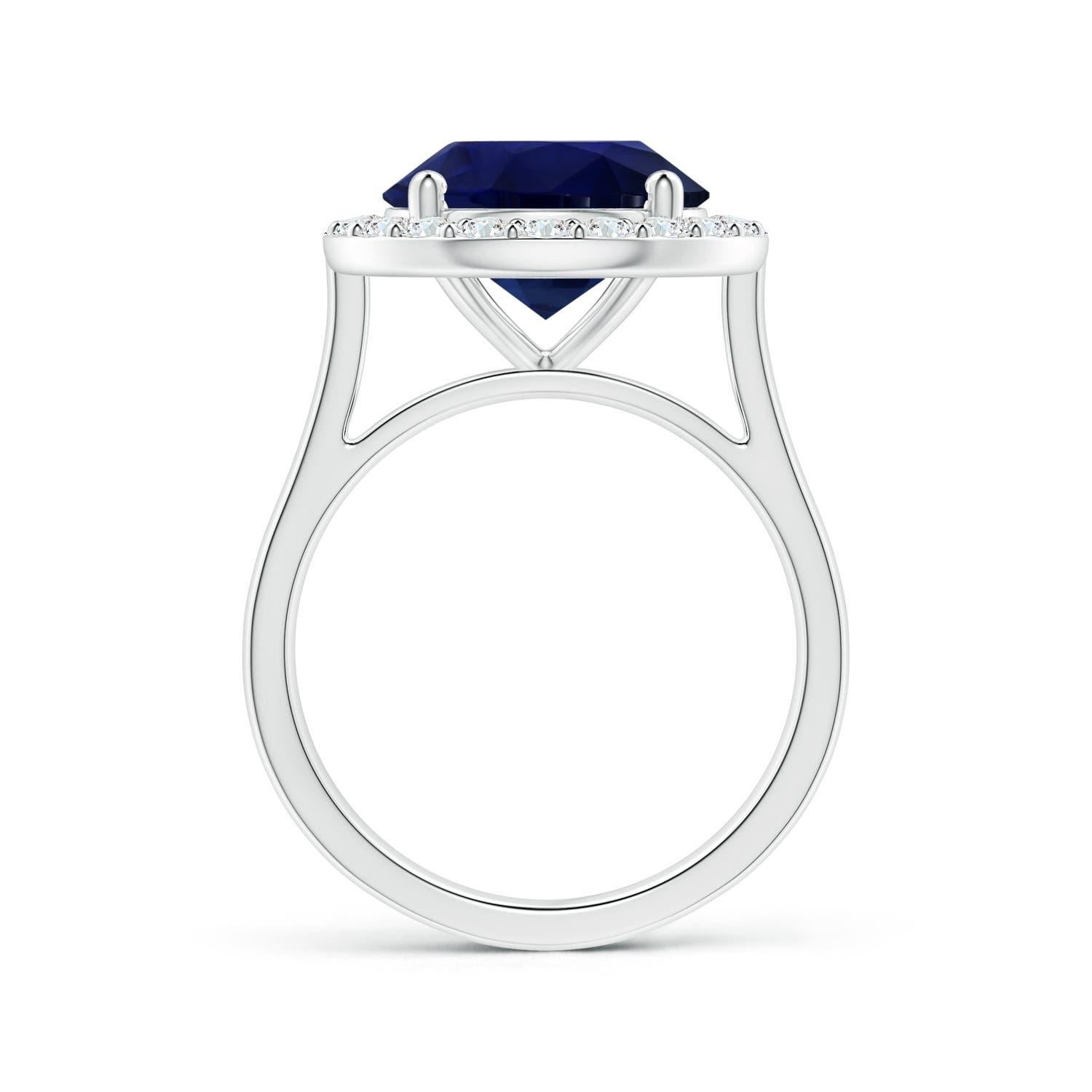 For Sale:  ANGARA GIA Certified Natural 6.63ct Blue Sapphire Ring with Diamond in Platinum 3
