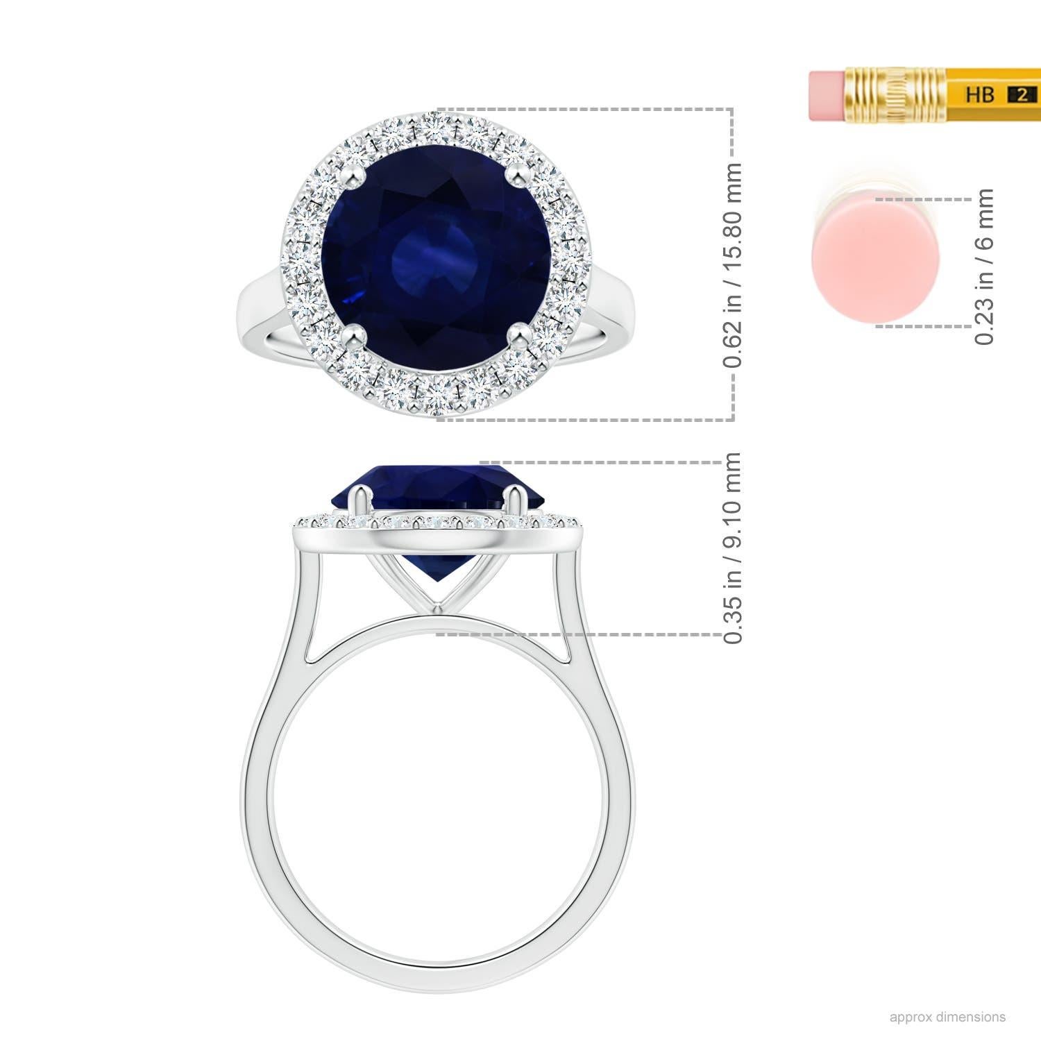 For Sale:  ANGARA GIA Certified Natural 6.63ct Blue Sapphire Ring with Diamond in Platinum 2