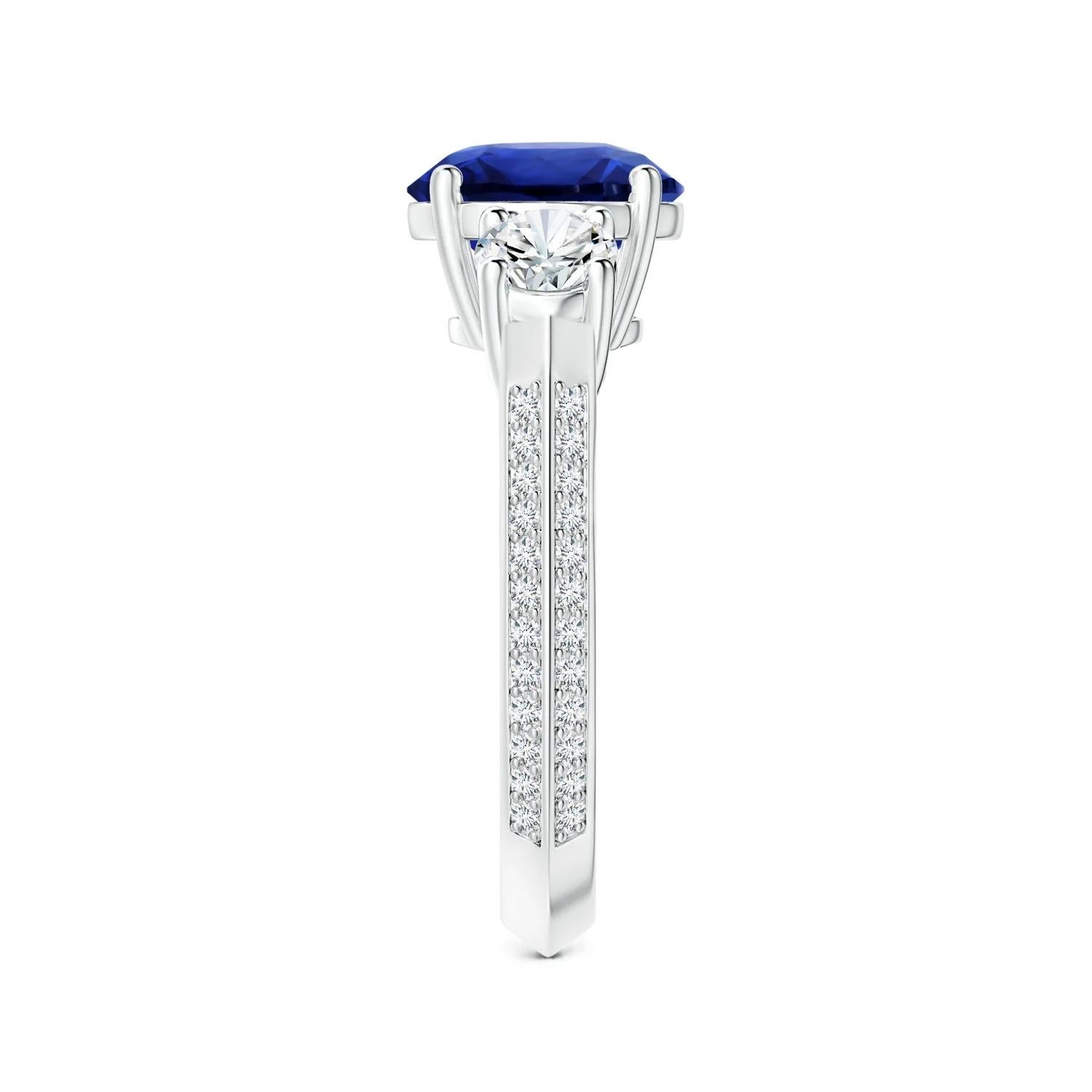 Im Angebot: ANGARA GIA zertifizierter natürlicher blauer Saphirring aus Platin mit Diamanten () 4