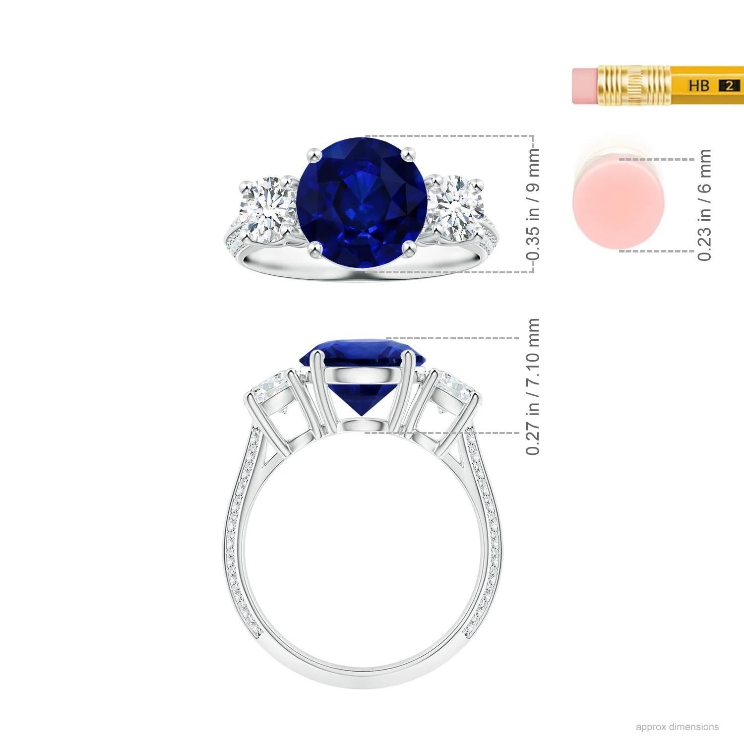 For Sale:  ANGARA GIA Certified Natural Blue Sapphire Ring in Platinum with Diamonds 5