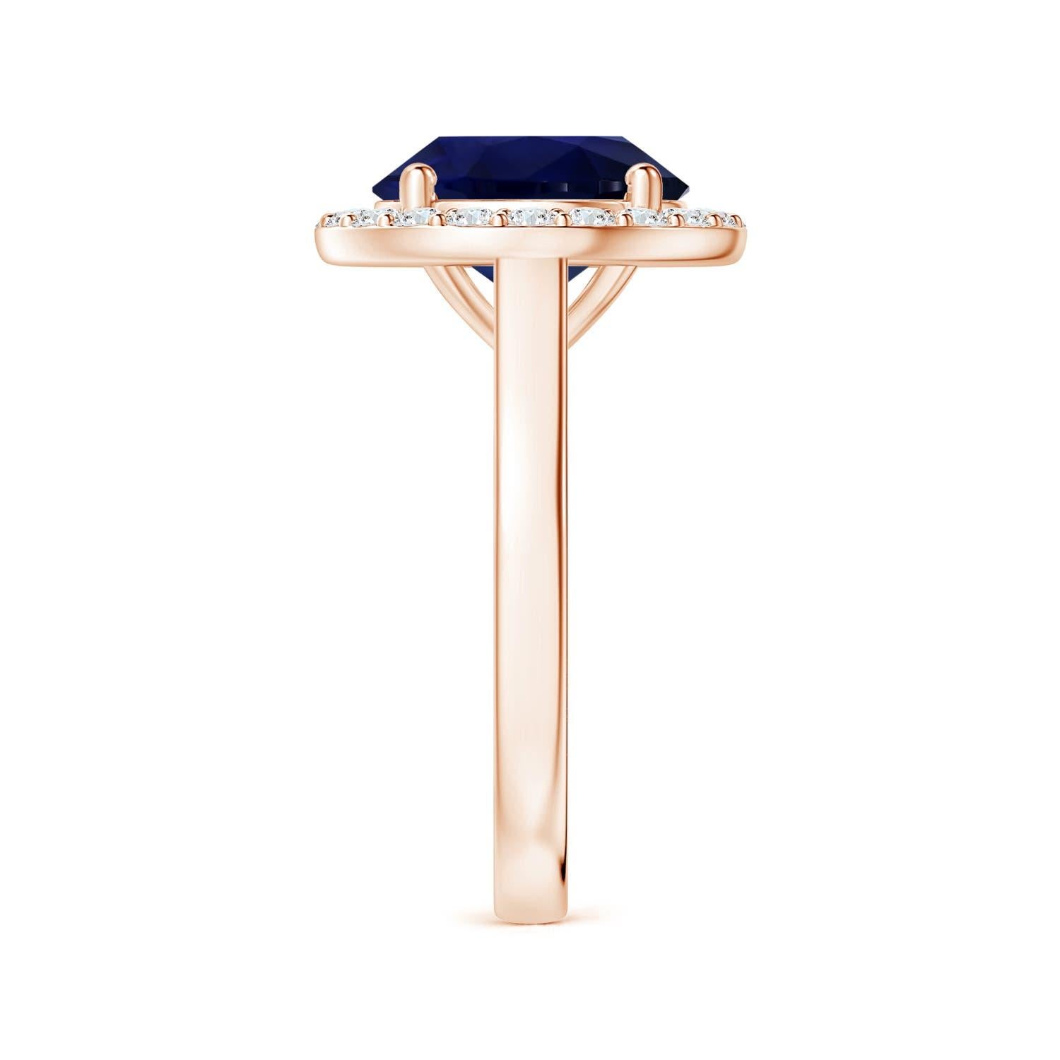 En vente :  ANGARA Bague en or rose avec saphir bleu naturel certifié GIA de 6,63 carats et diamants 4