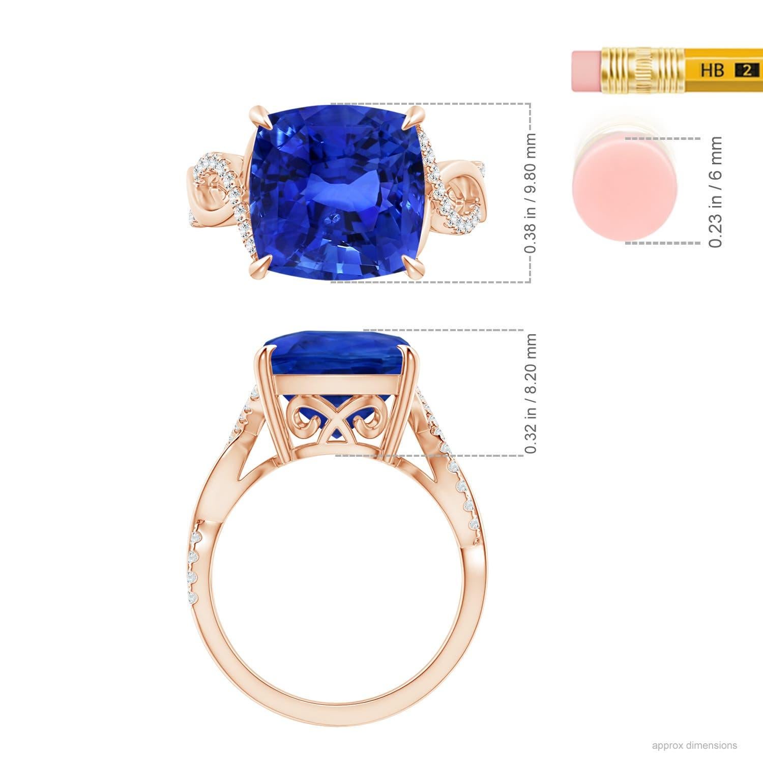 Im Angebot: GIA-zertifizierter natürlicher blauer Saphirring aus Roségold mit Diamanten () 5
