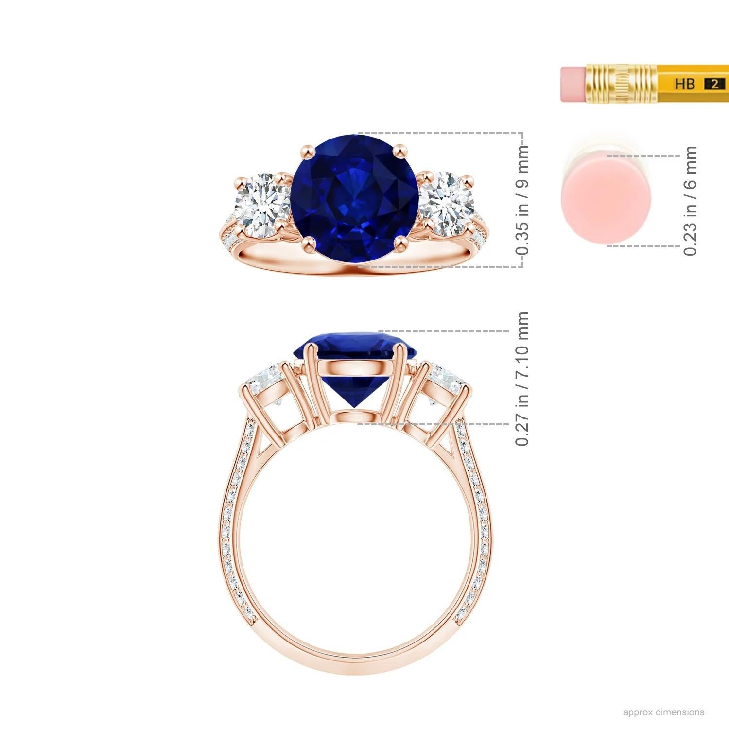 For Sale:  Angara GIA Certified Natural Blue Sapphire Ring in Rose Gold with Diamonds 5