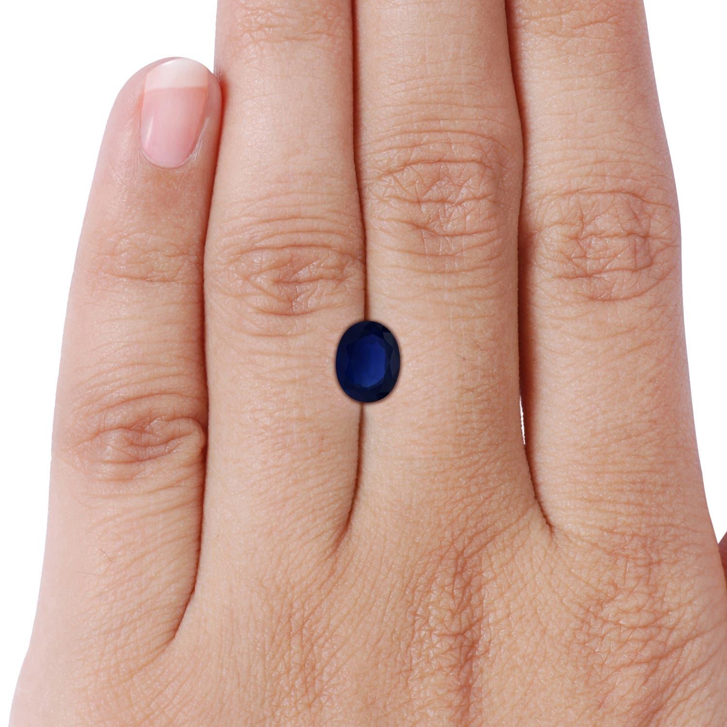 ANGARA GIA Certified Natural Blue Sapphire Ring in Rose Gold with Side Diamonds 7