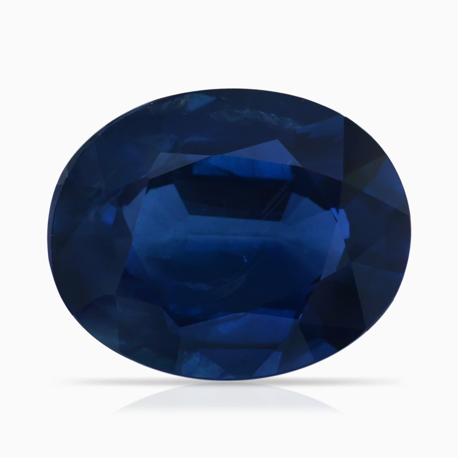 Angara Gia Certified Natural Blue Sapphire Ring in Rose Gold with Trio Diamonds 5