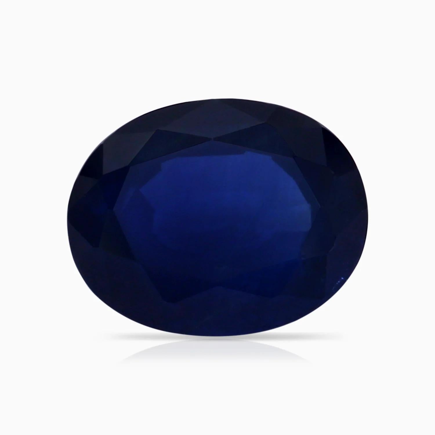 GIA Certified Natural Blue Sapphire Ring in 18K White Gold with Diamond Halo 6