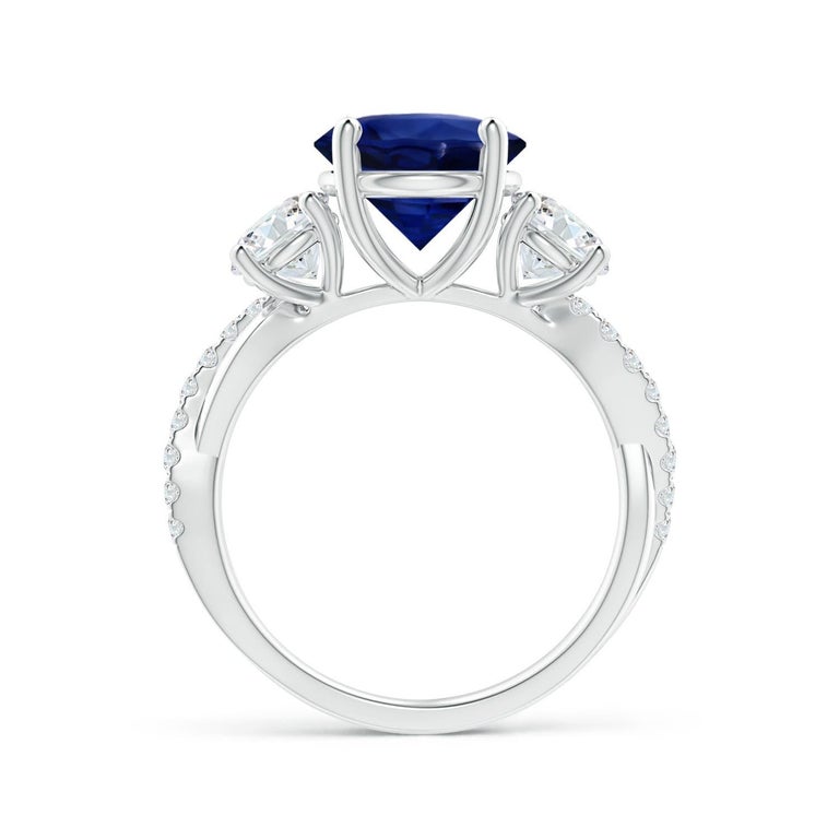 Customizable ANGARA GIA Certified Natural Blue Sapphire Ring in White ...
